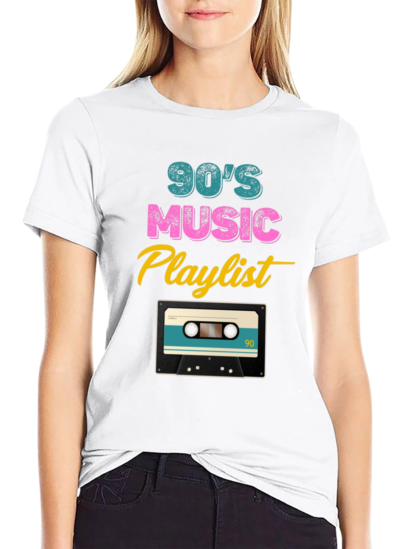 Black 90's Music Playlist Graphic Tee view 9