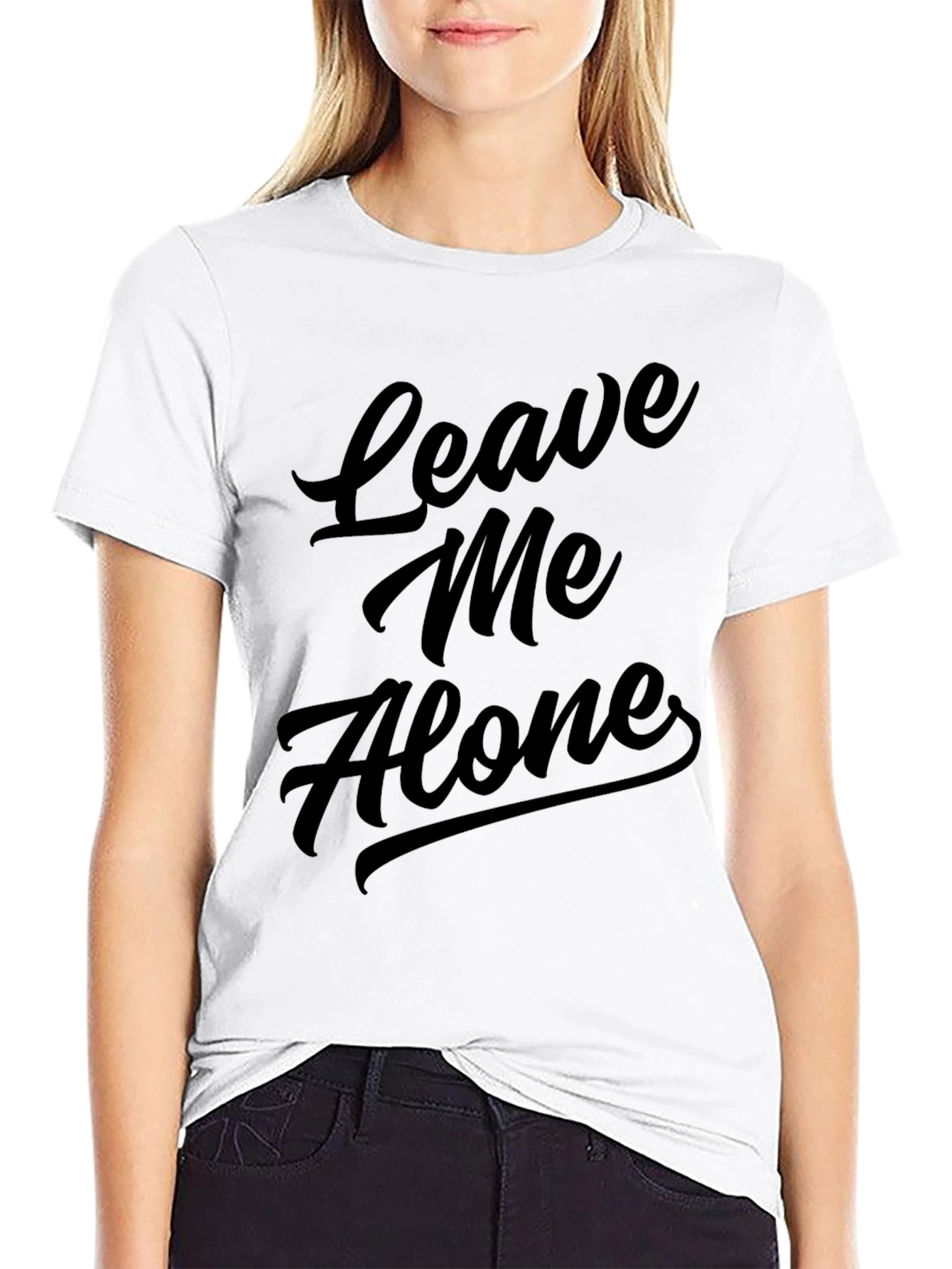 Black Leave Me Alone Black Graphic Tee view 9