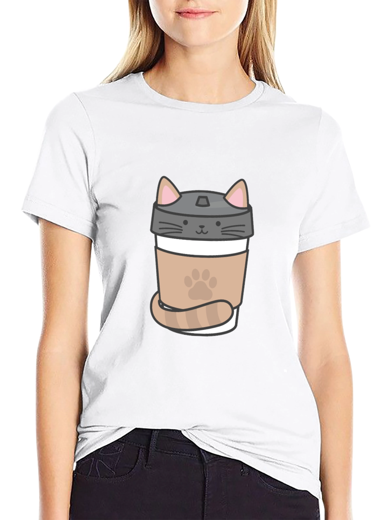 Black Cat Coffee T-Shirt - Cute Coffee Lover Tee view 9