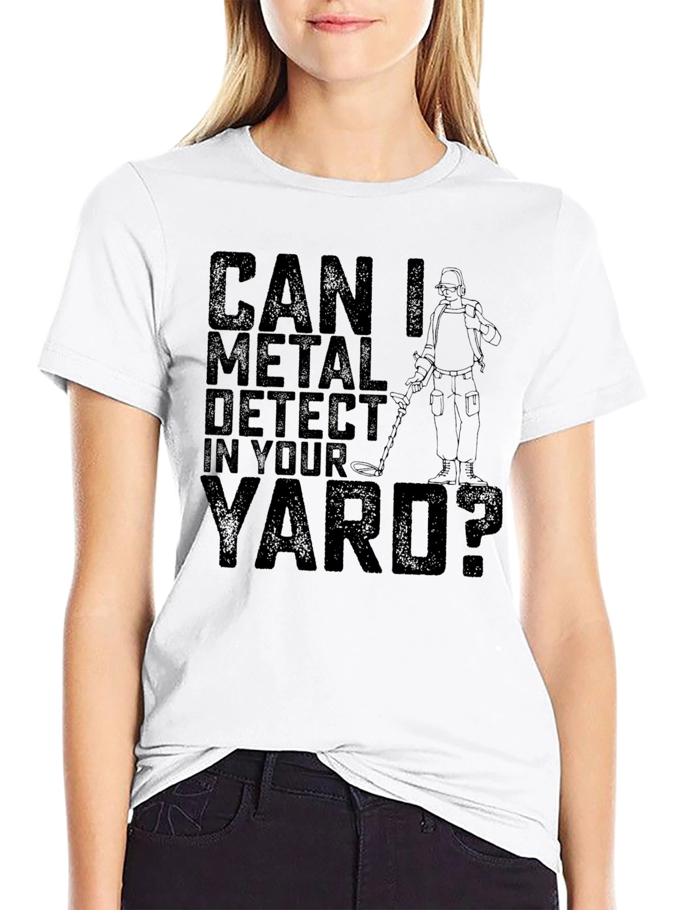 Black Can I Metal Detect In Your Yard Black T-Shirt view 9