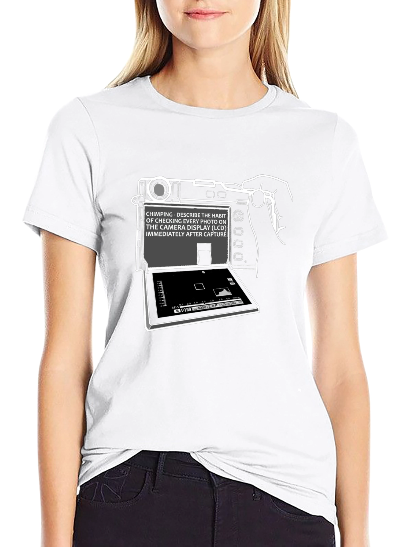 Black Camera Chimping Graphic Tee - Photographer's Humor view 9