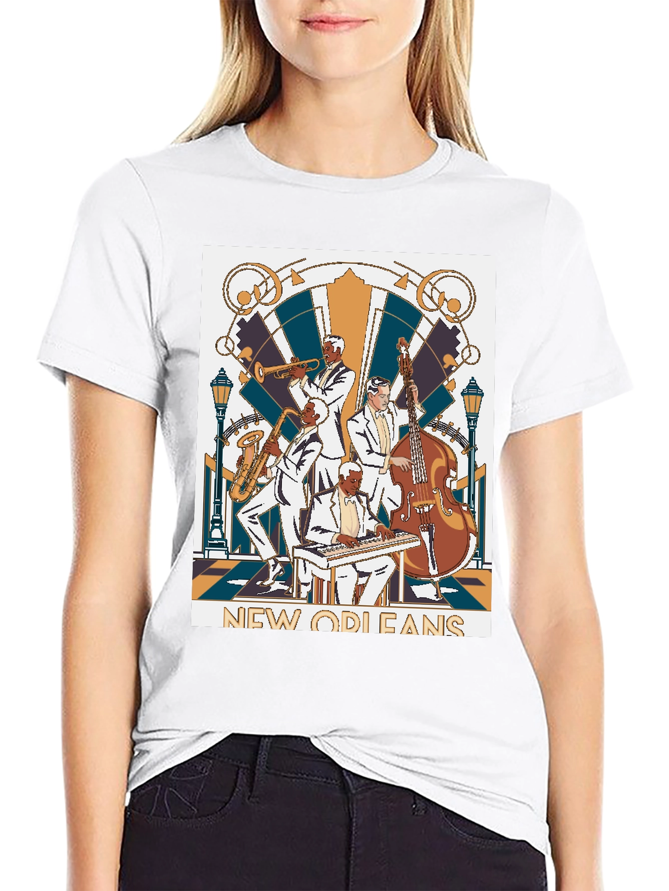 Black New Orleans Jazz Band T-Shirt - Black view 9