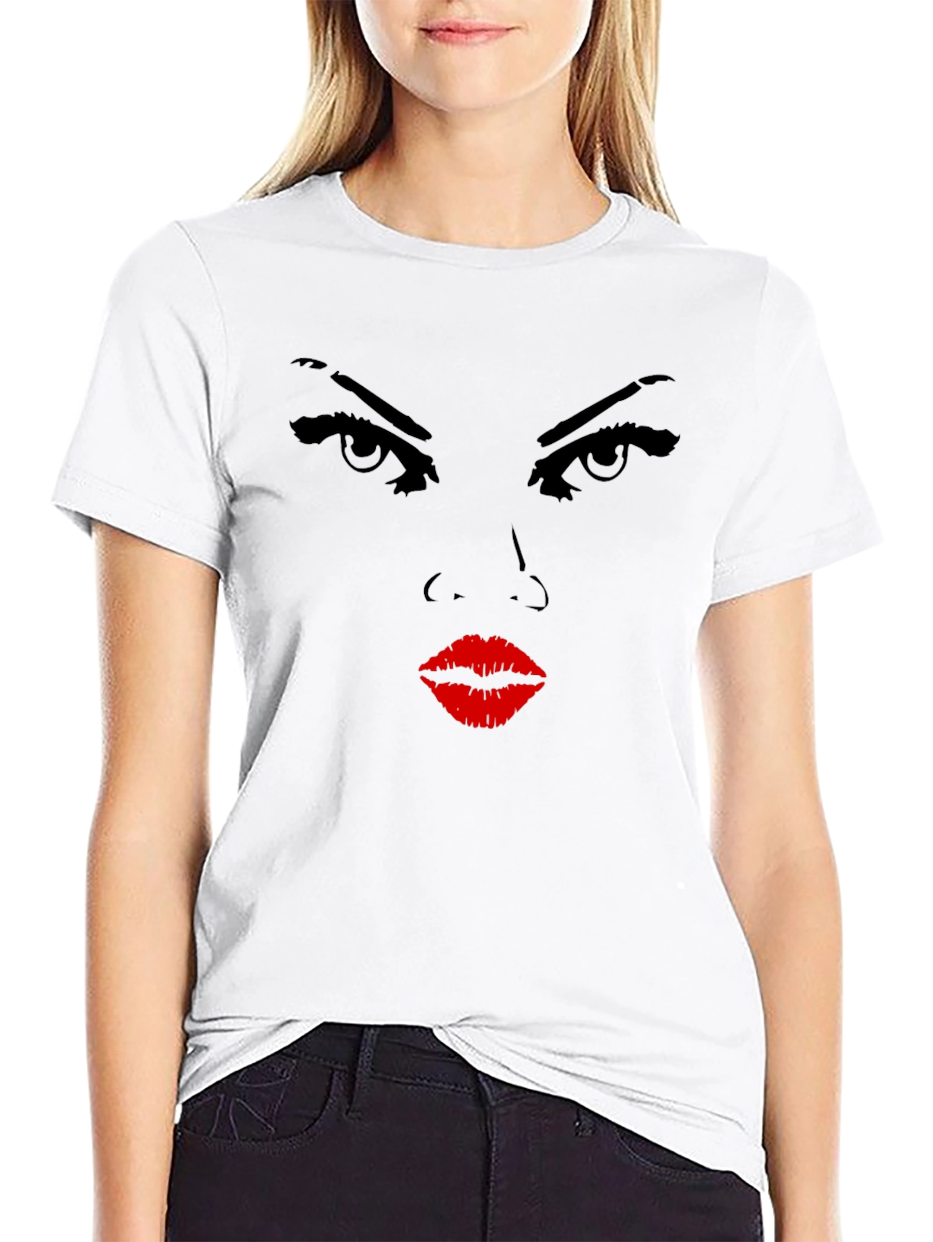 Black Intense Stare Graphic Black T-Shirt view 9