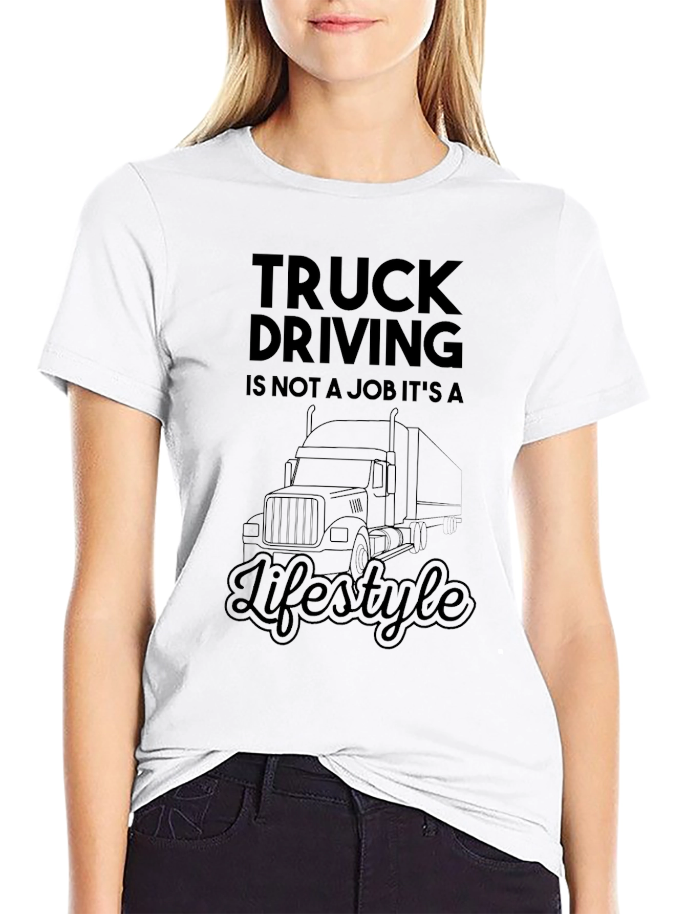 Black Truck Driving Lifestyle Tee view 9