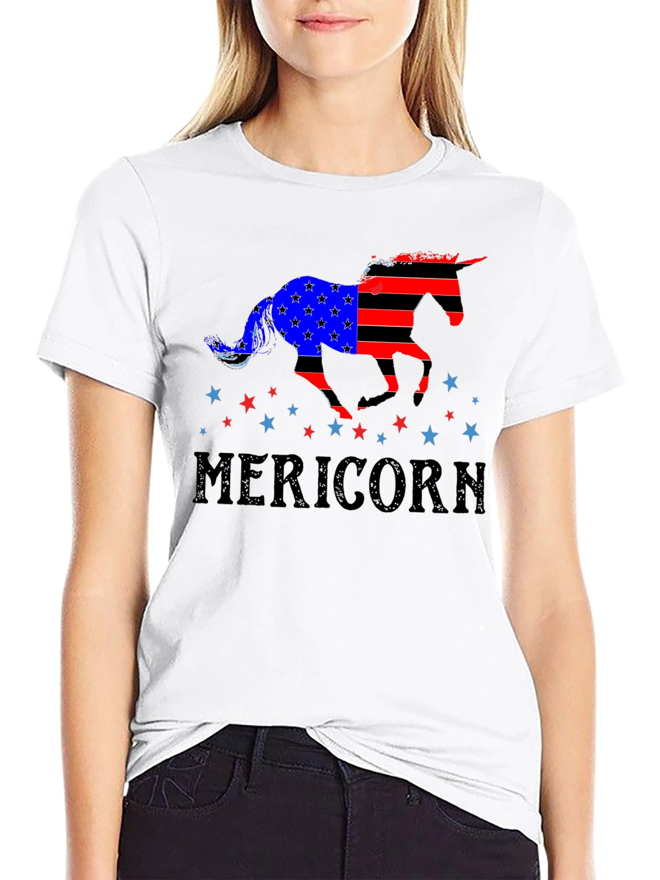 Black Patriotic Mericorn T-Shirt view 9