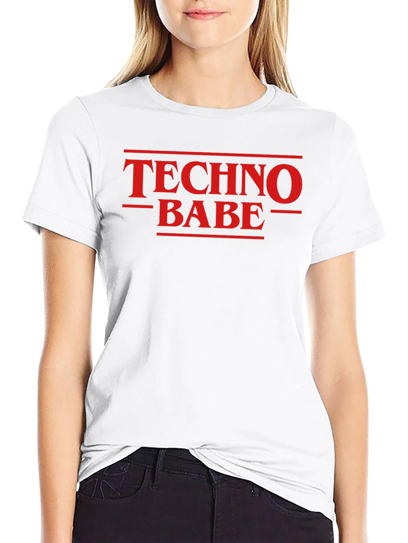 Black Techno Babe Black T-Shirt view 9