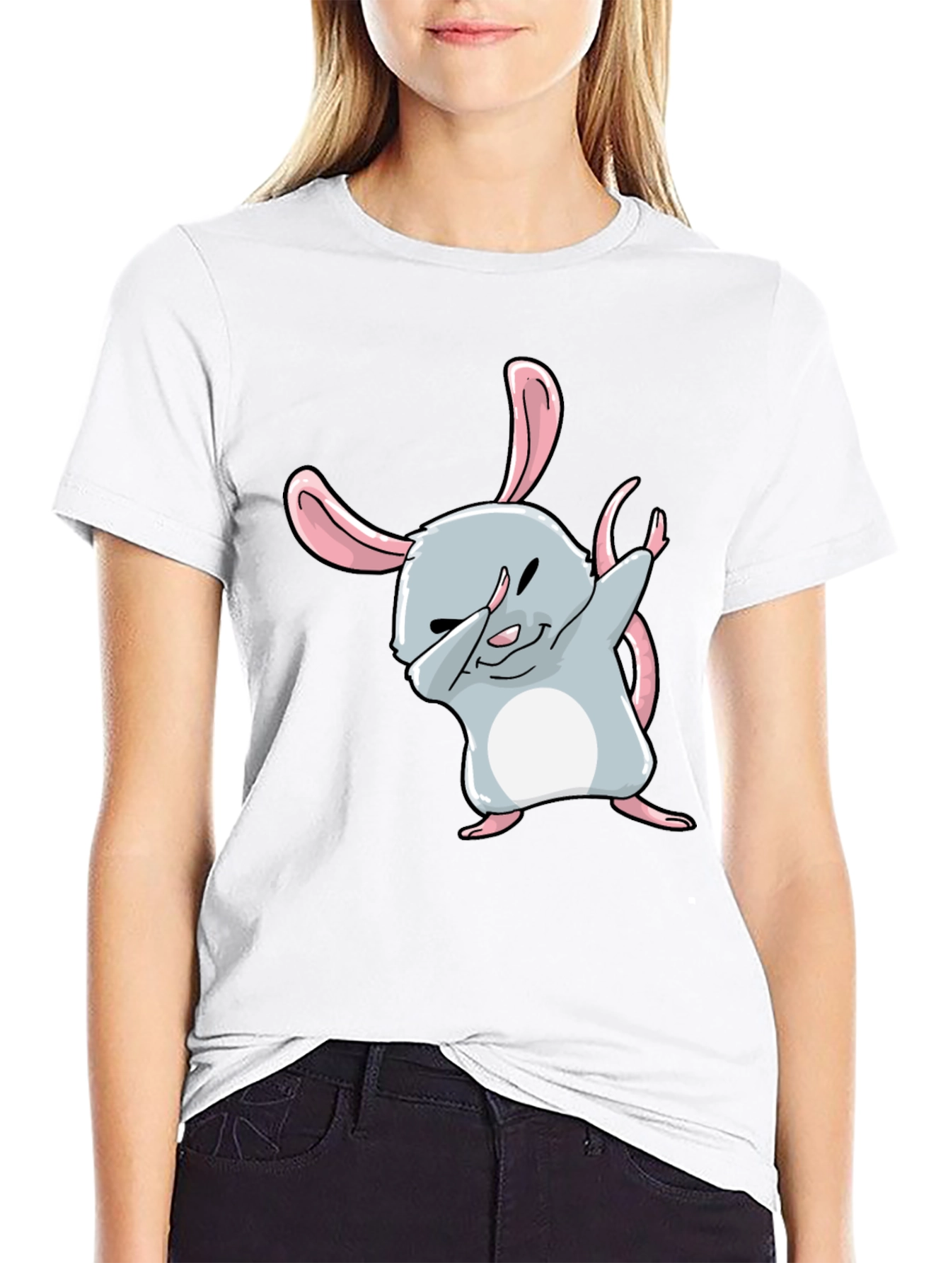 Black Dabbing Hamster Graphic Tee - Cool & Trendy view 9
