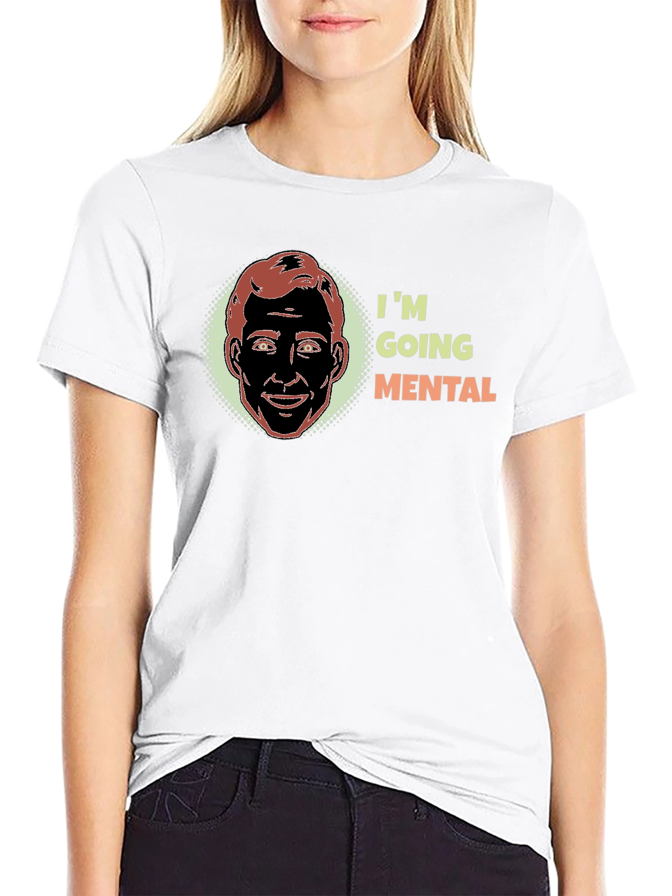Black I'm Going Mental Graphic T-Shirt view 9