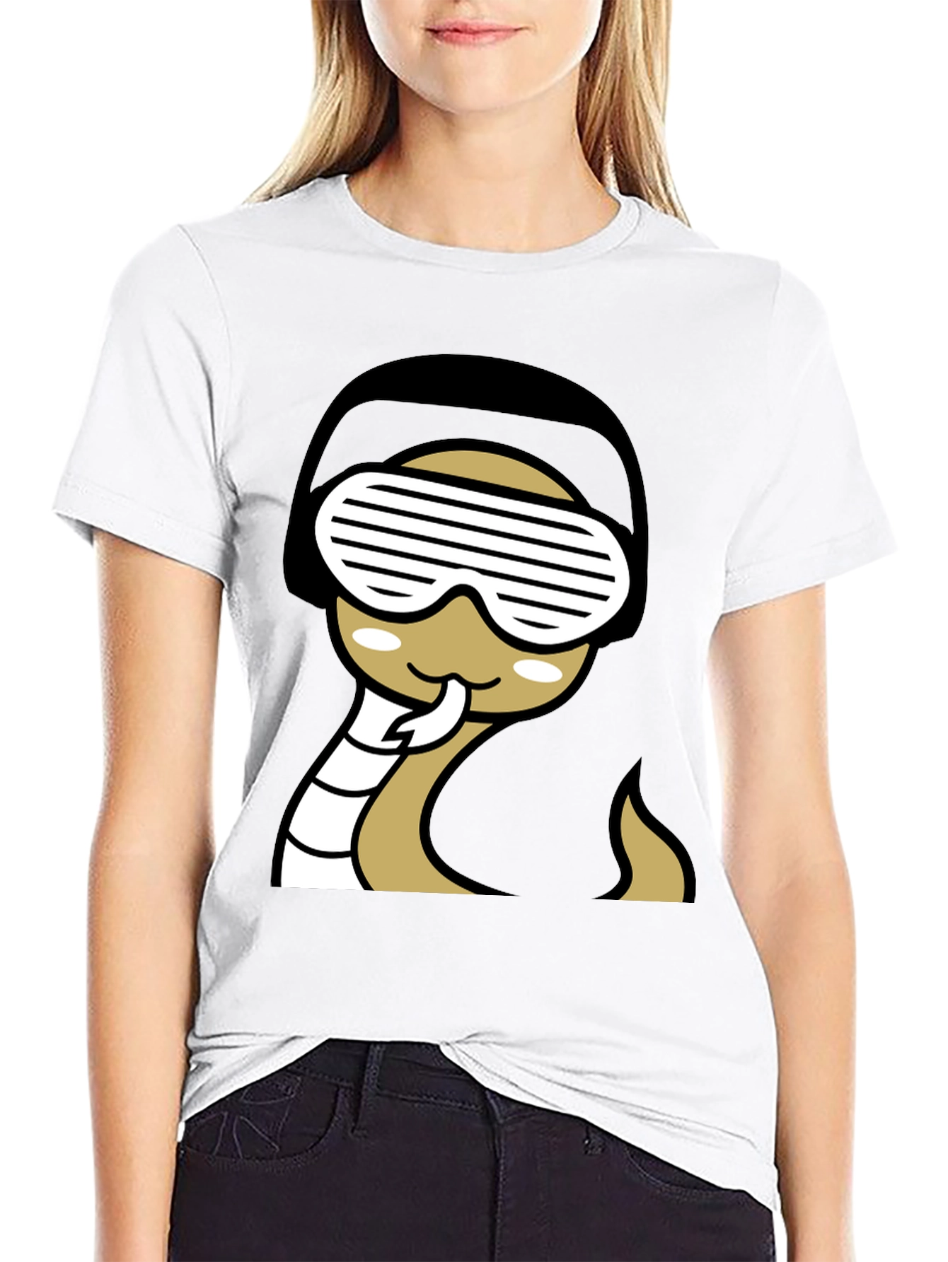 Black Cool Snake T-Shirt - Black Graphic Tee view 9