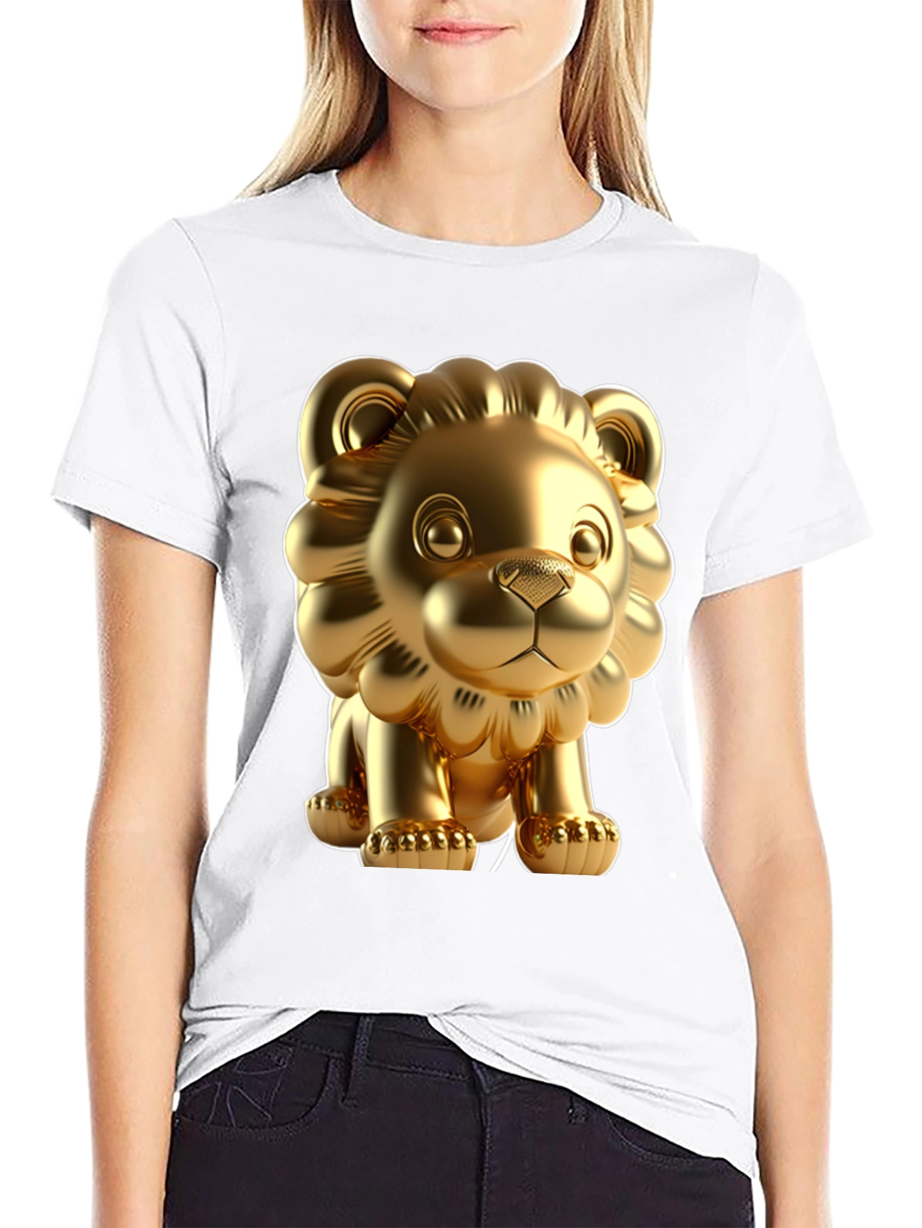 Black Golden Lion Graphic Tee - Bold Style, Soft Fabric view 9