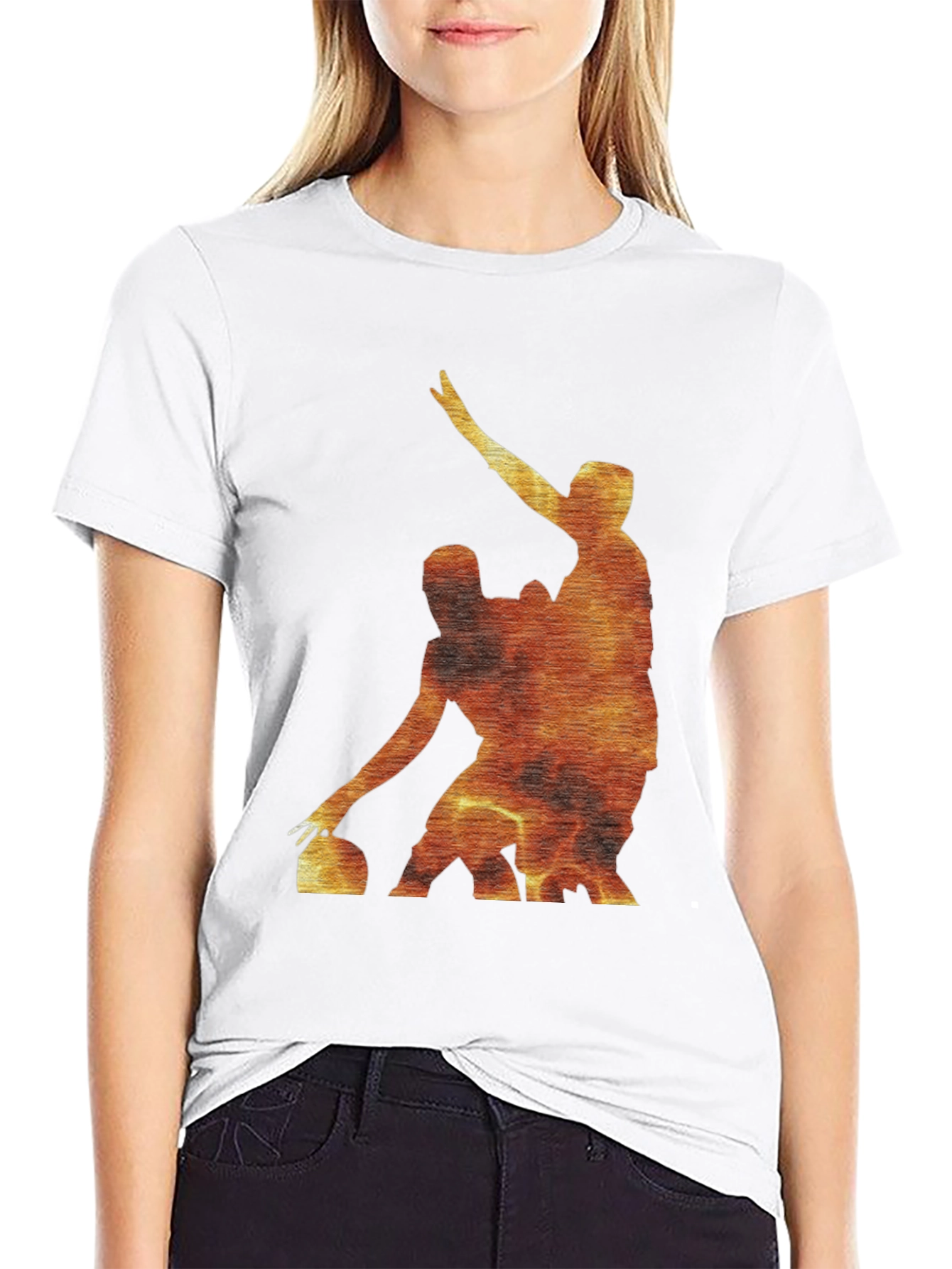 Black Fiery Curling Players Black T-Shirt view 9