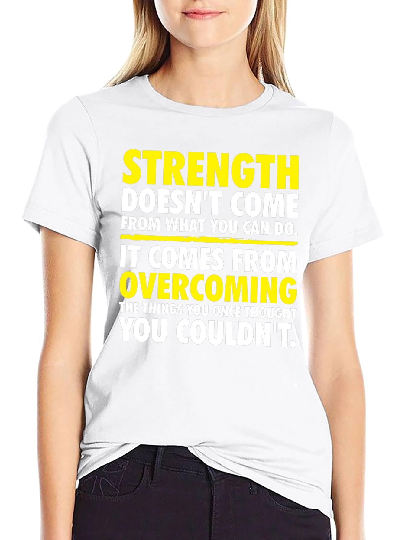Black Strength Overcoming Graphic T-Shirt view 9