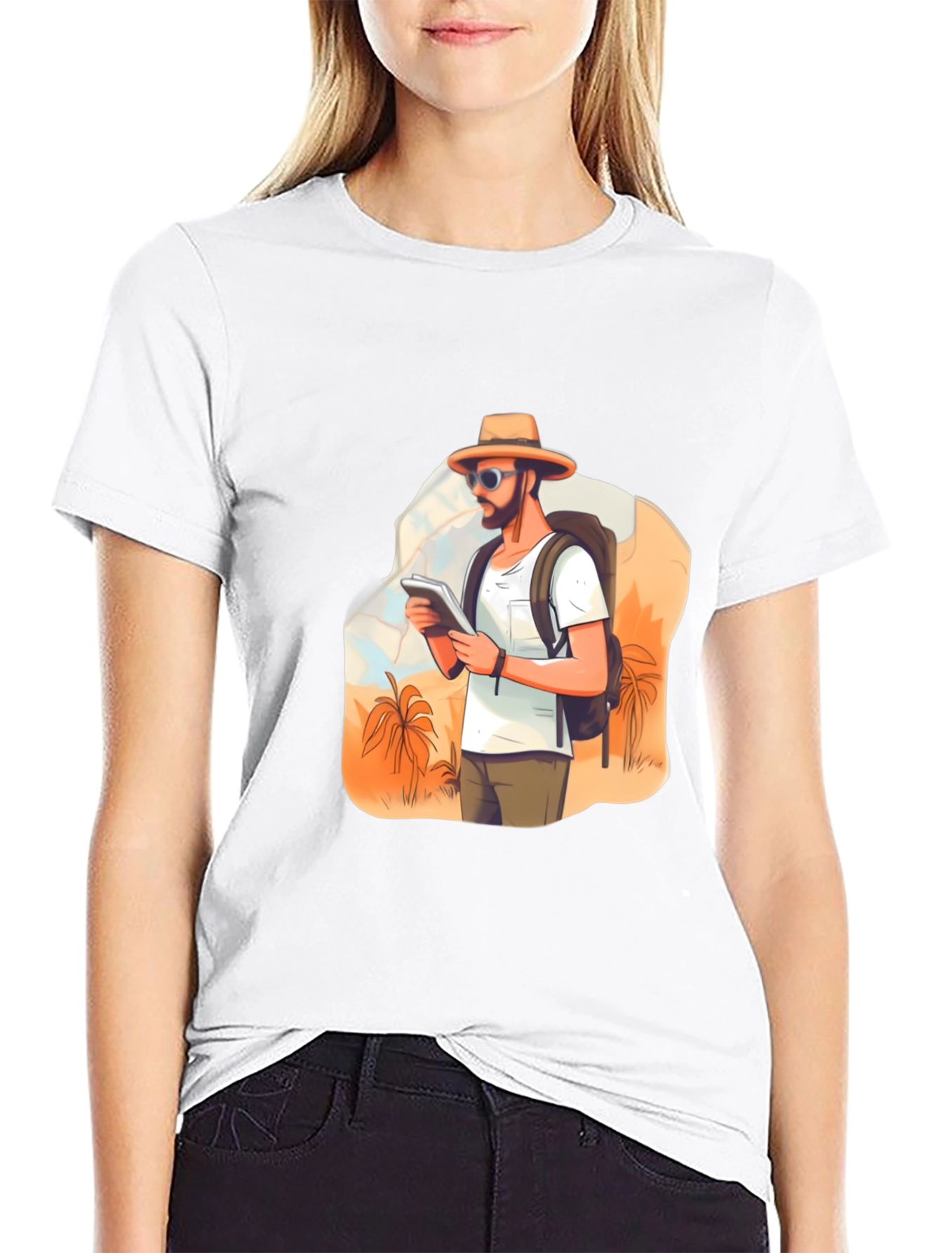 Black Traveler Graphic T-Shirt - Adventure Awaits! view 9