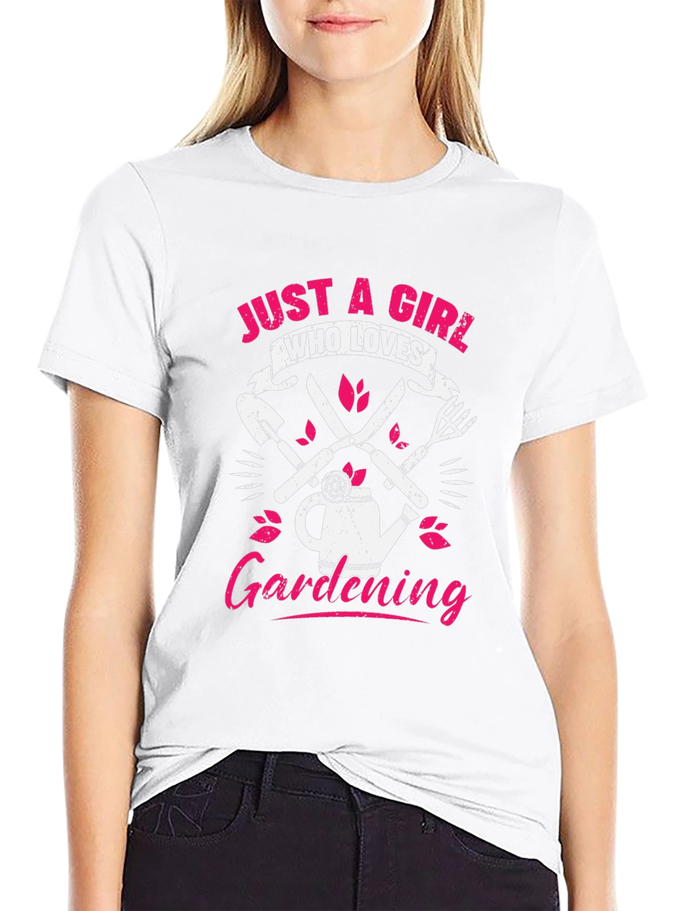 Black Just a Girl Who Loves Gardening T-Shirt view 9