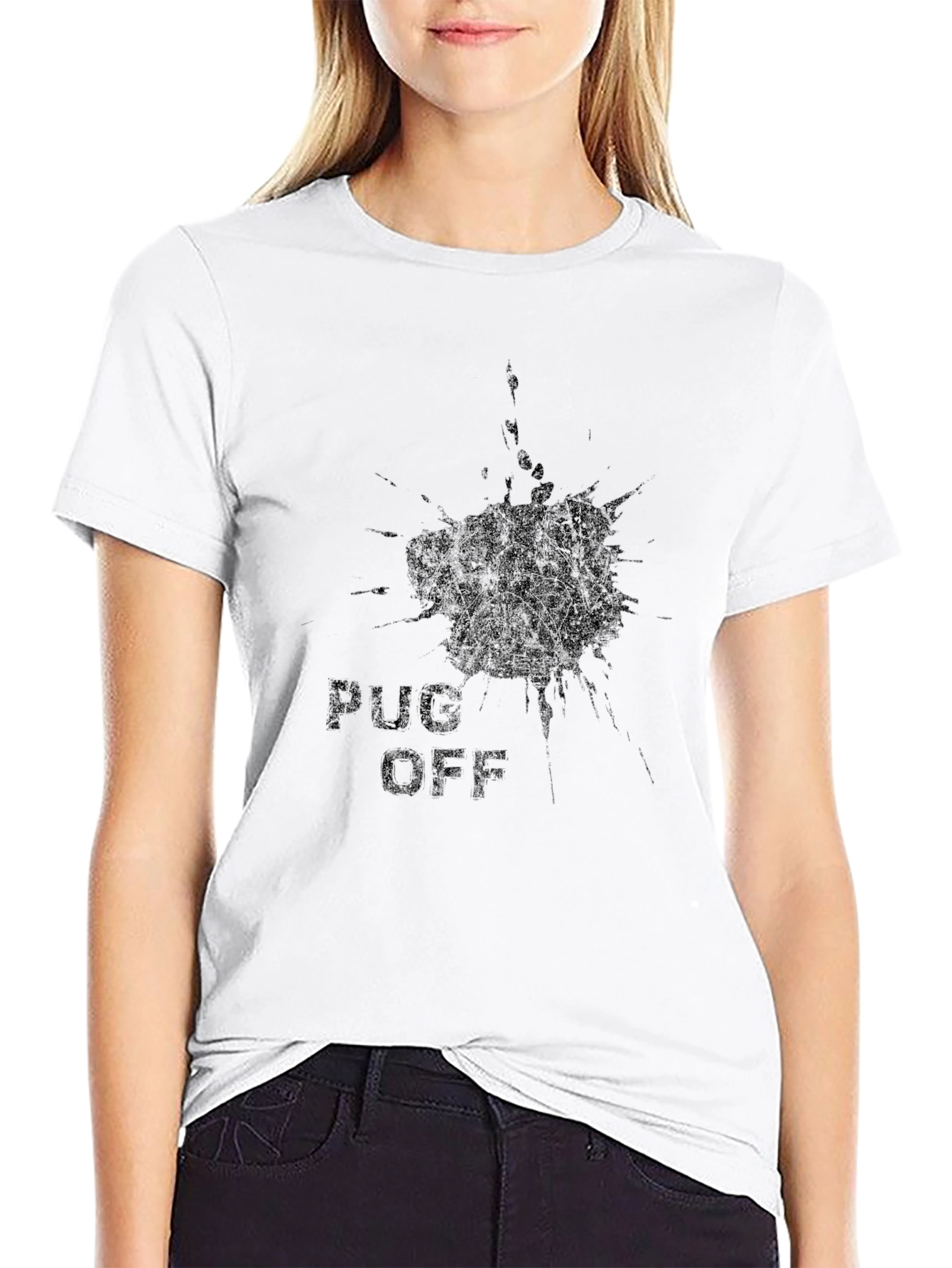 Black Pug Off Graphic Tee - Black T-Shirt view 9
