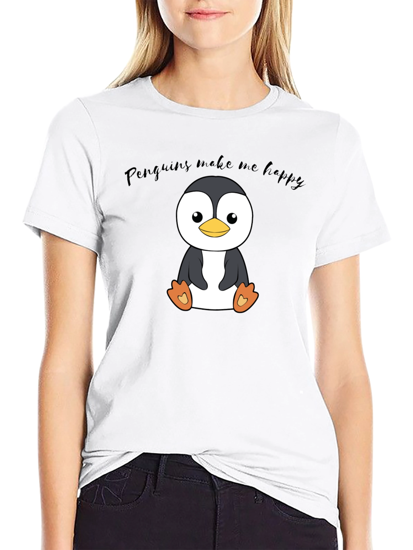 Black Penguin Lover's Black T-Shirt view 9