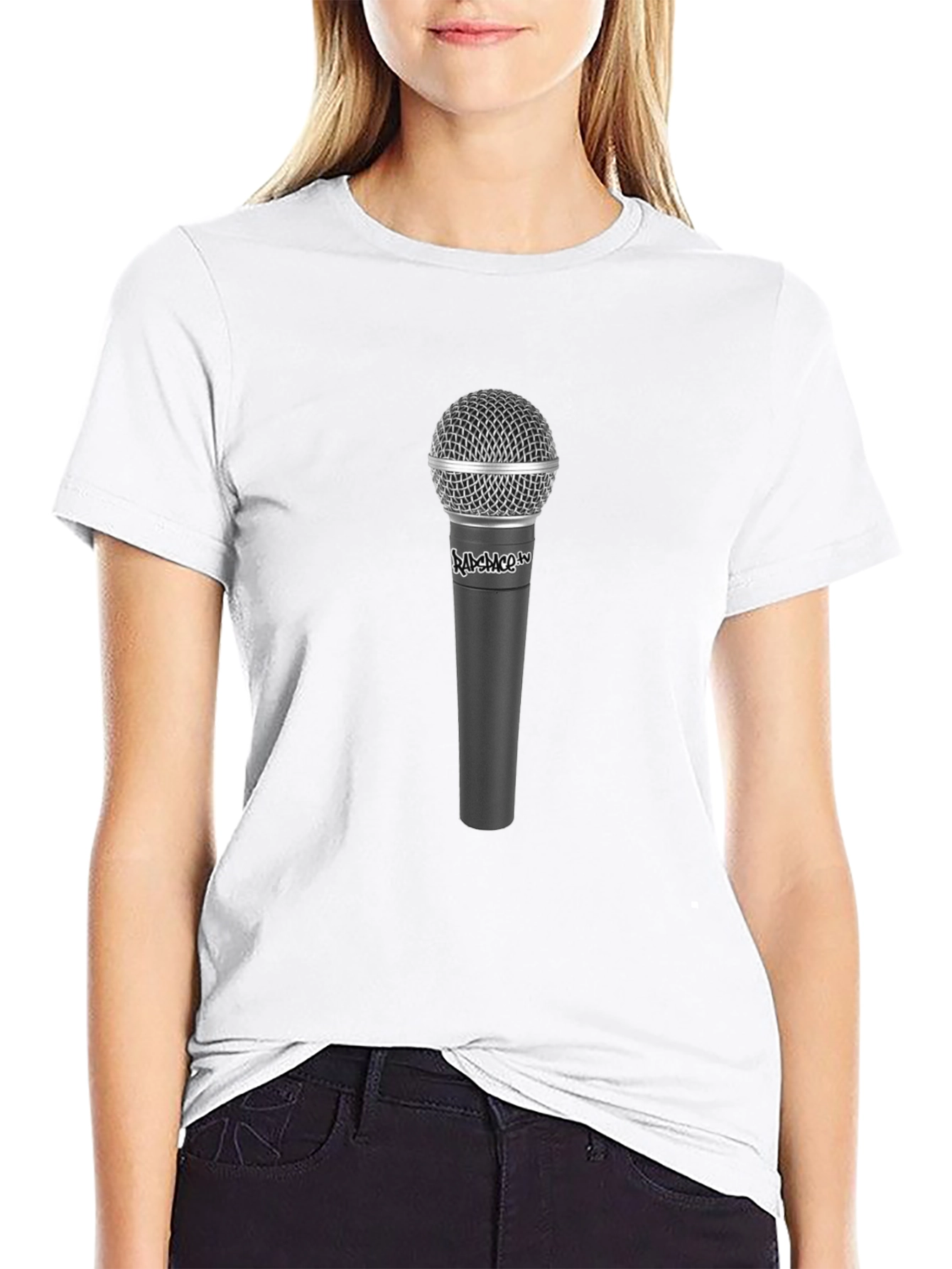 Black Black Microphone Graphic Tee - Music Lover Shirt view 9