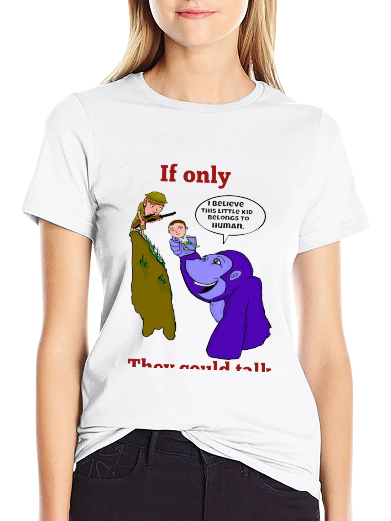 Black If Only They Could Talk T-Shirt view 9