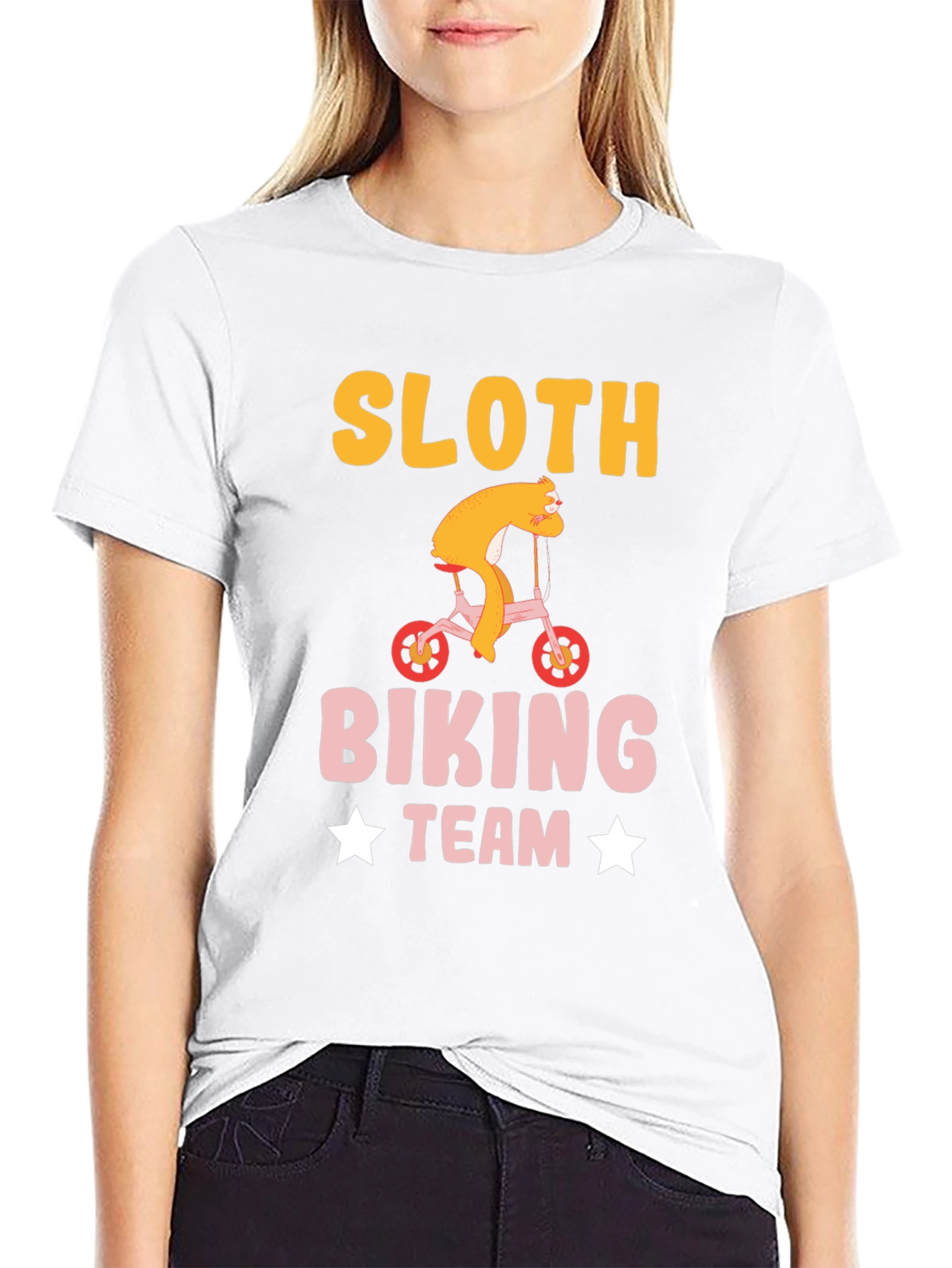 Black Sloth Biking Team T-Shirt Funny Sloth Tee view 9