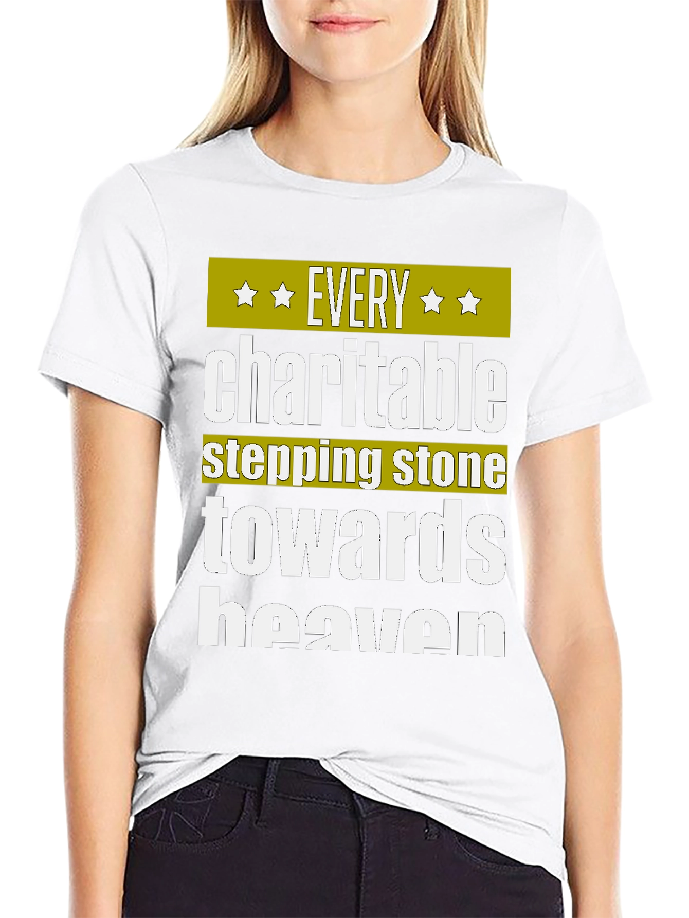 Black Charitable Stepping Stone T-Shirt - Towards Heaven view 9