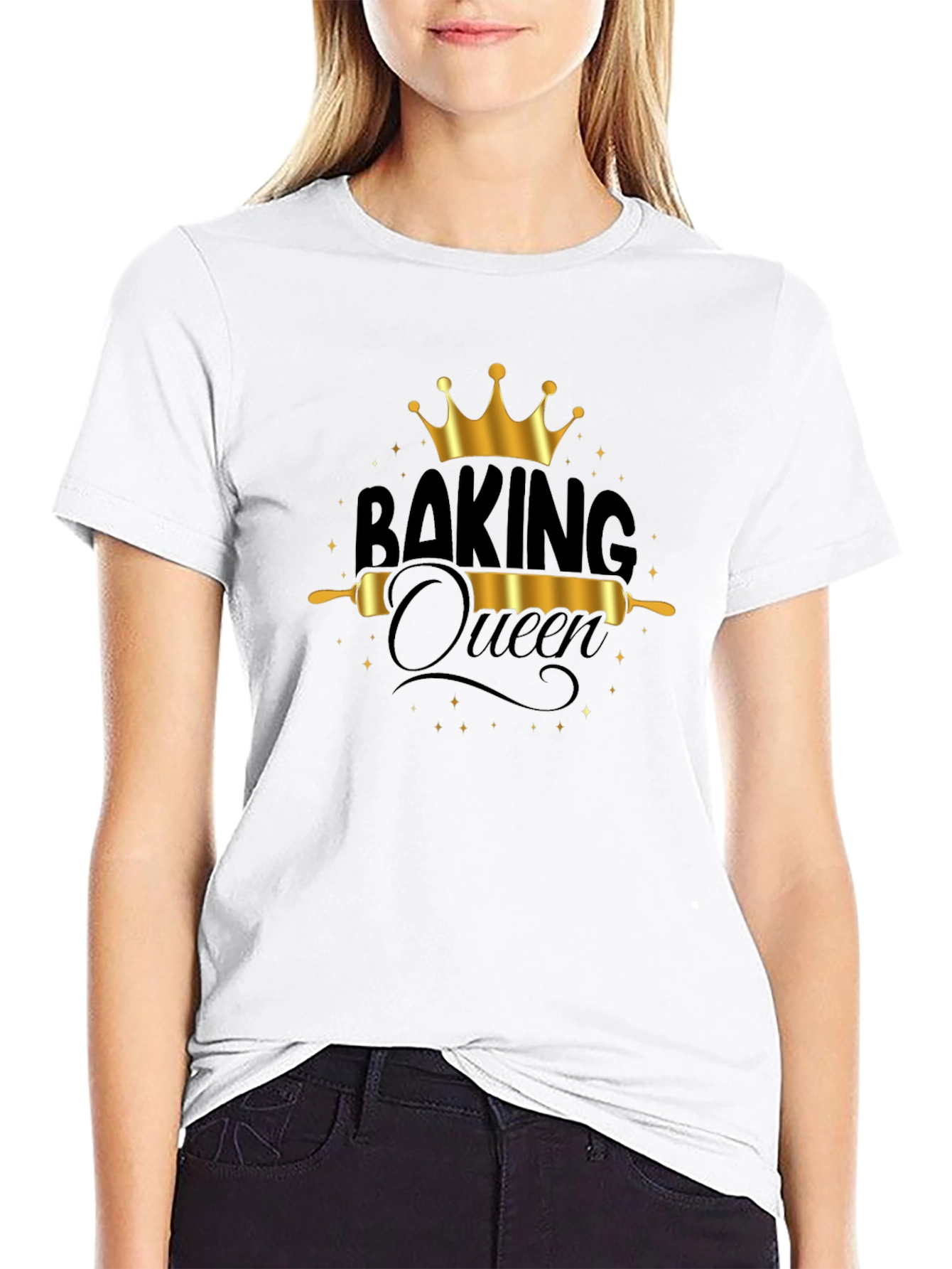 Black Baking Queen Black Graphic Tee view 9