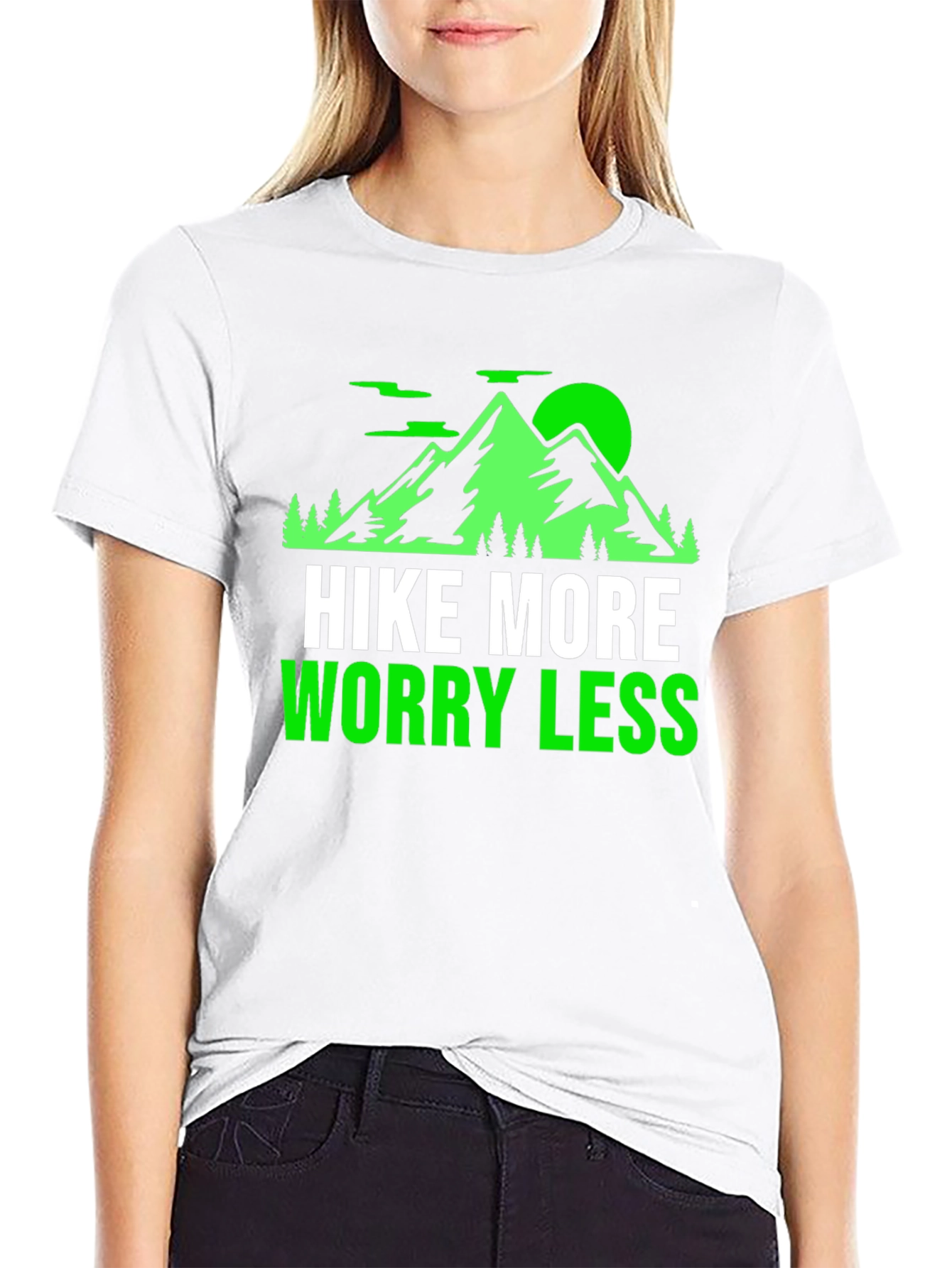 Black Hike More Worry Less Graphic T-Shirt view 9