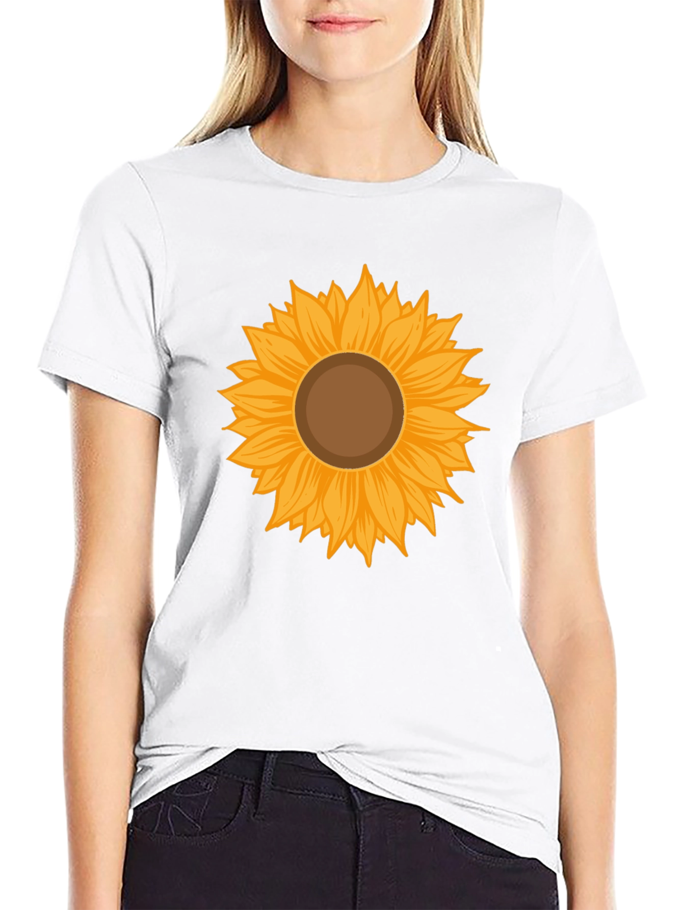 Black Sunflower Graphic Tee - Stylish & Comfortable Black T-Shirt view 9
