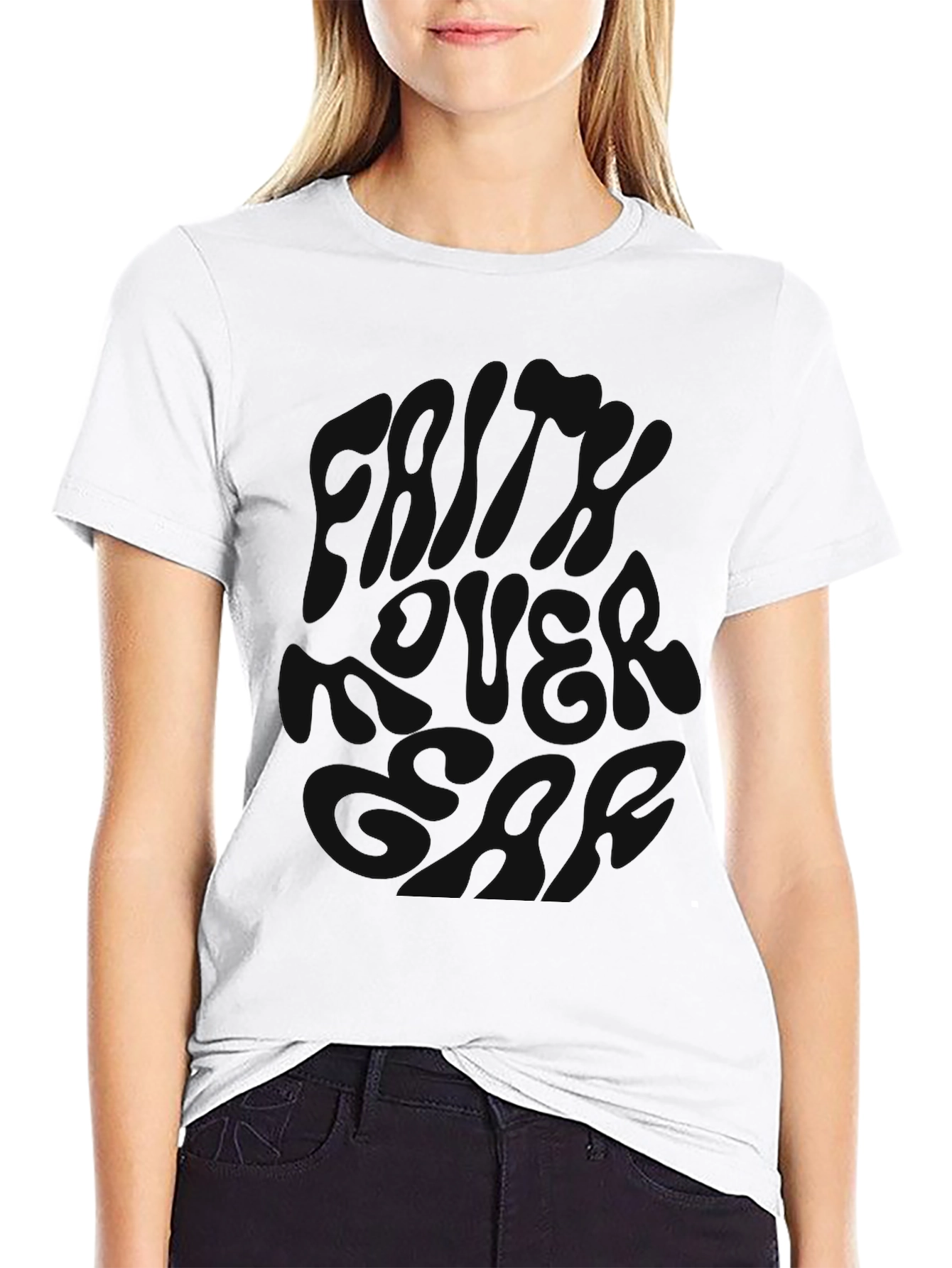 Black Men's Black Graphic Print Crew Neck T-Shirt view 9