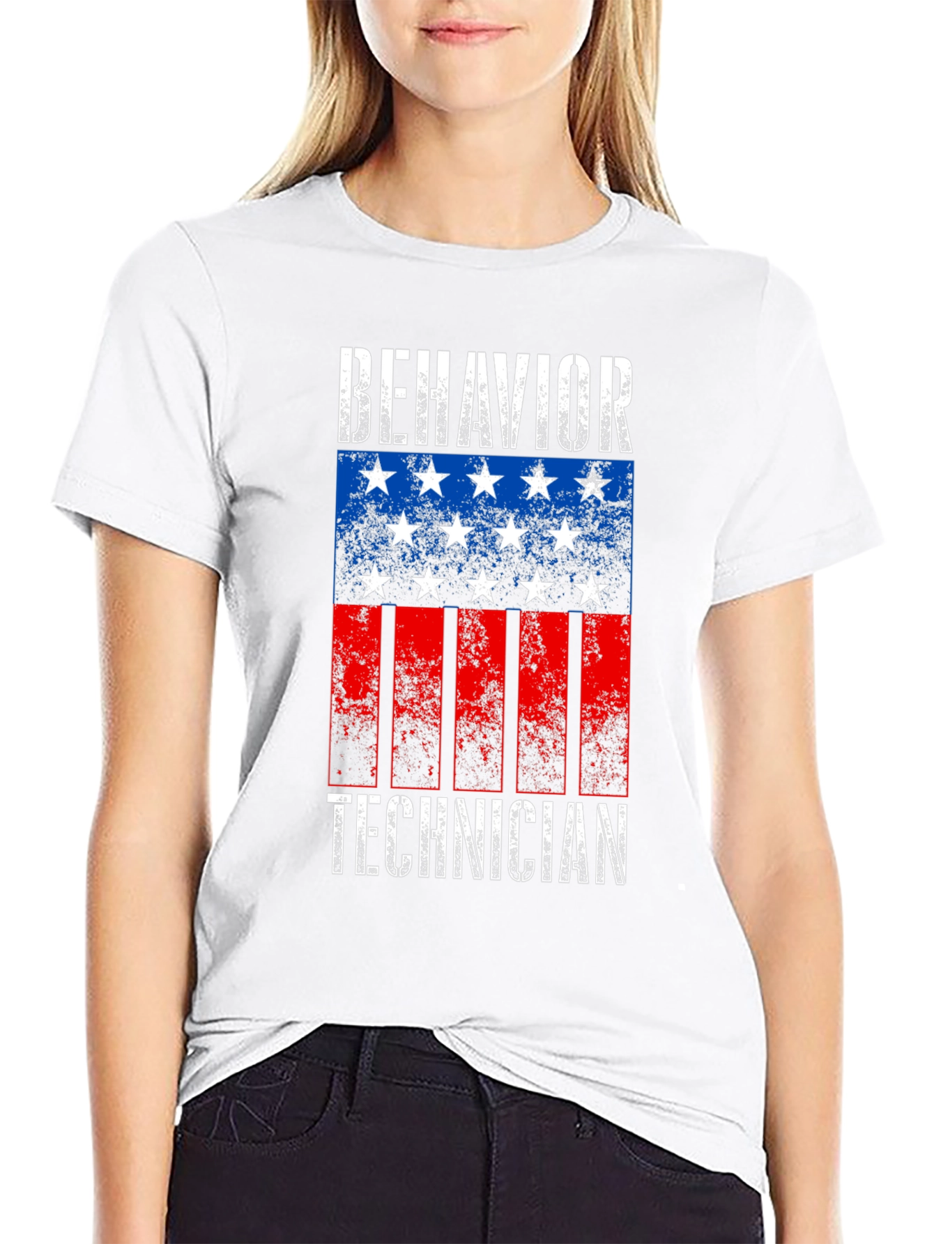 Black Behavior Technician Flag T-Shirt view 9