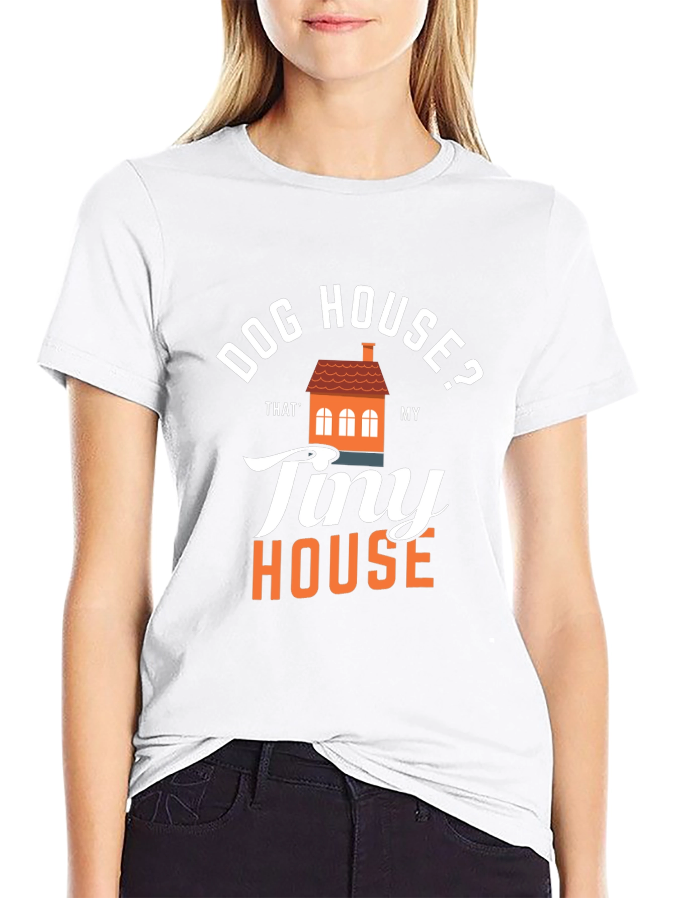 Black Dog House? Tiny House Graphic T-Shirt view 9