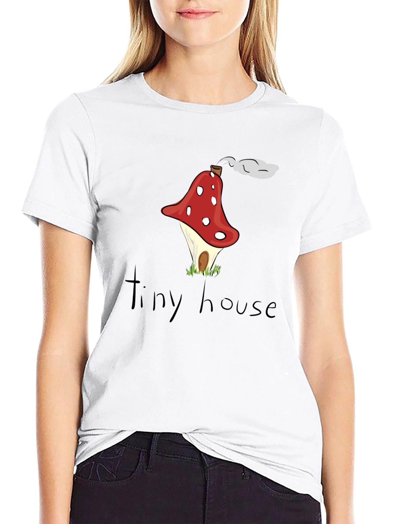 Black Mushroom House Graphic Tee - Quirky & Unique Design view 9
