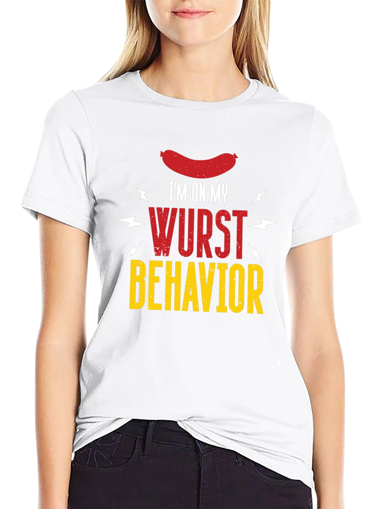 Black Wurst Behavior Graphic T-Shirt - Funny Sausage Tee view 9