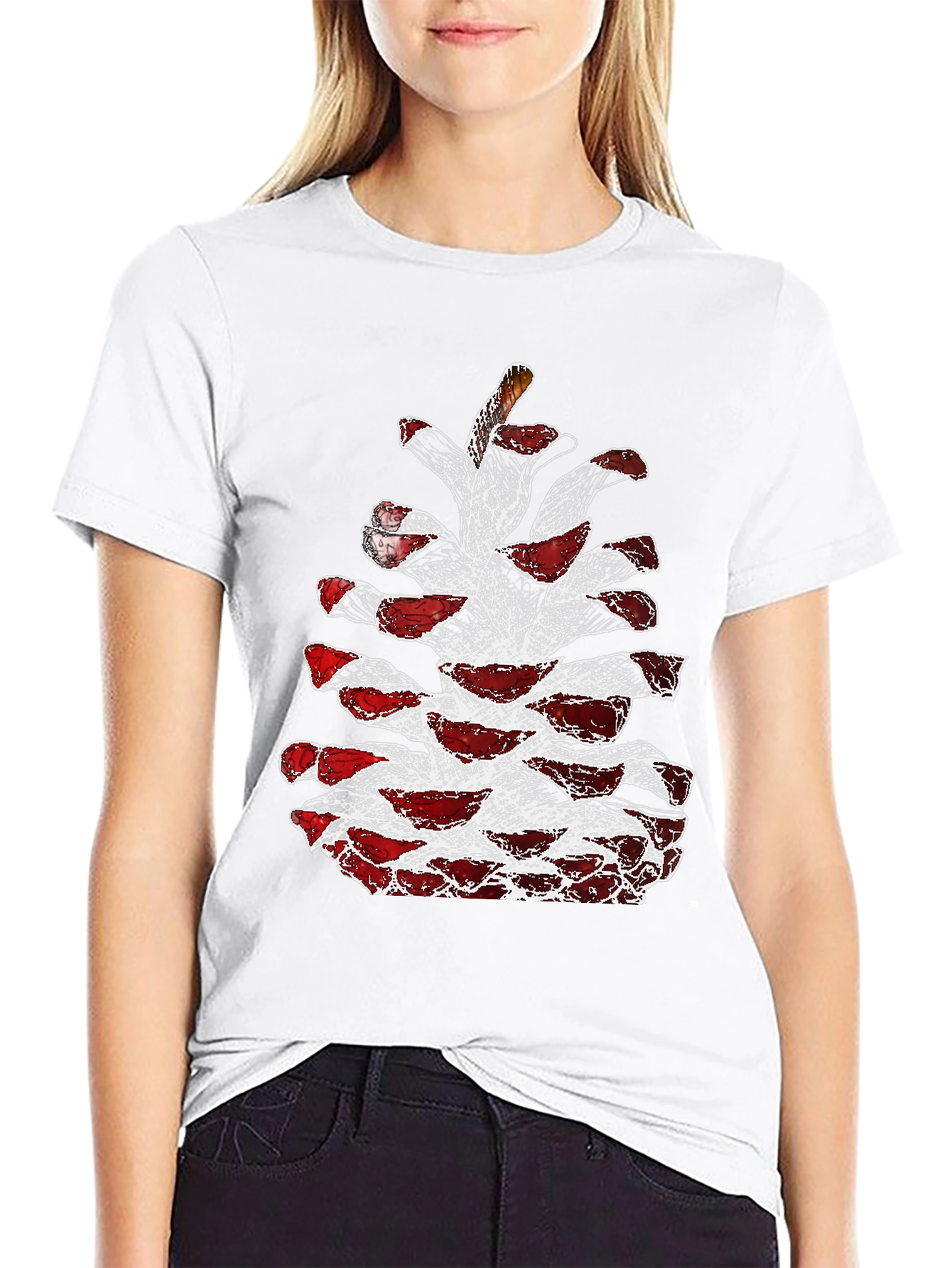 Black Pine Cone Graphic Tee - Unique Nature Design view 9