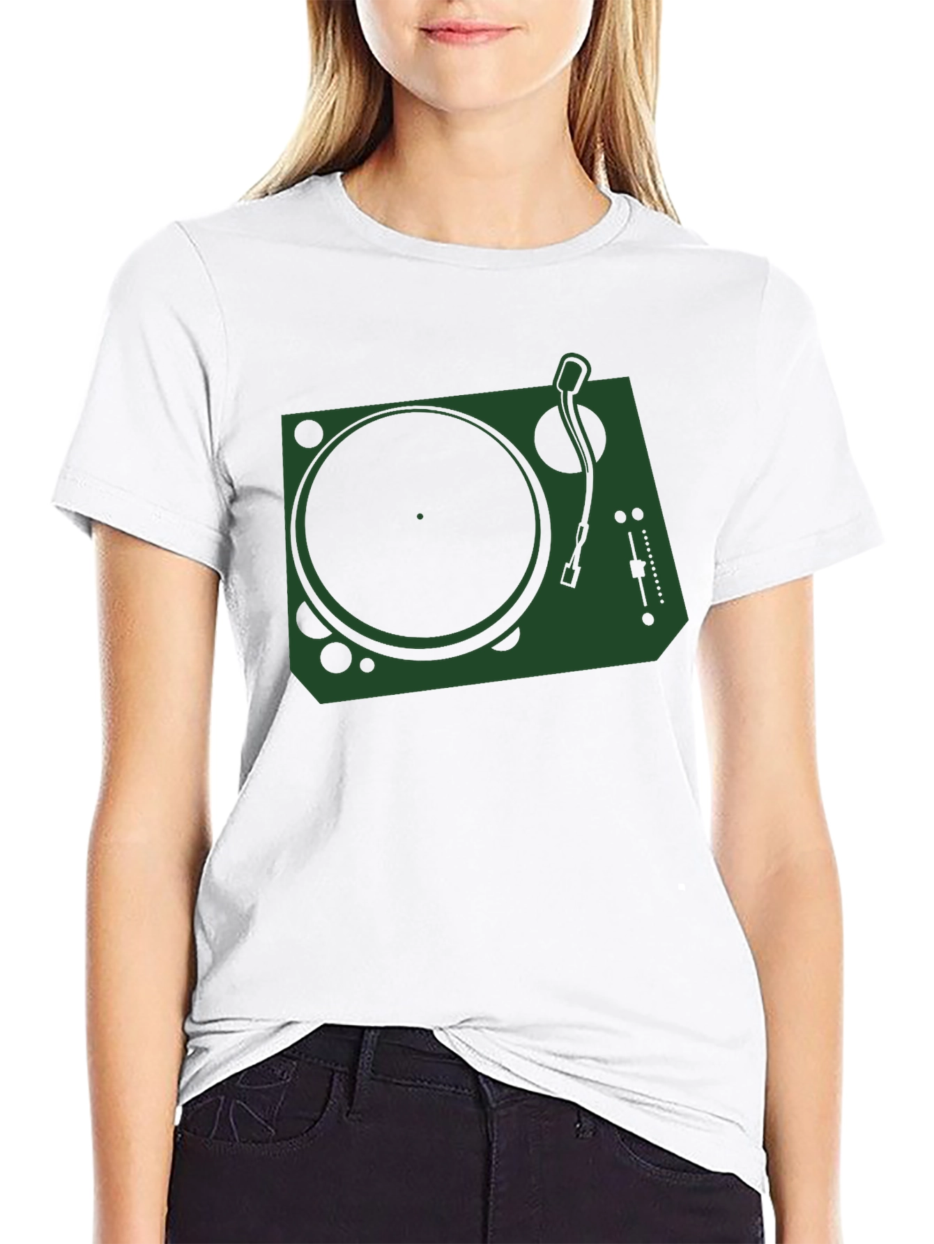 Black DJ Turntable Graphic T-Shirt - Black view 9