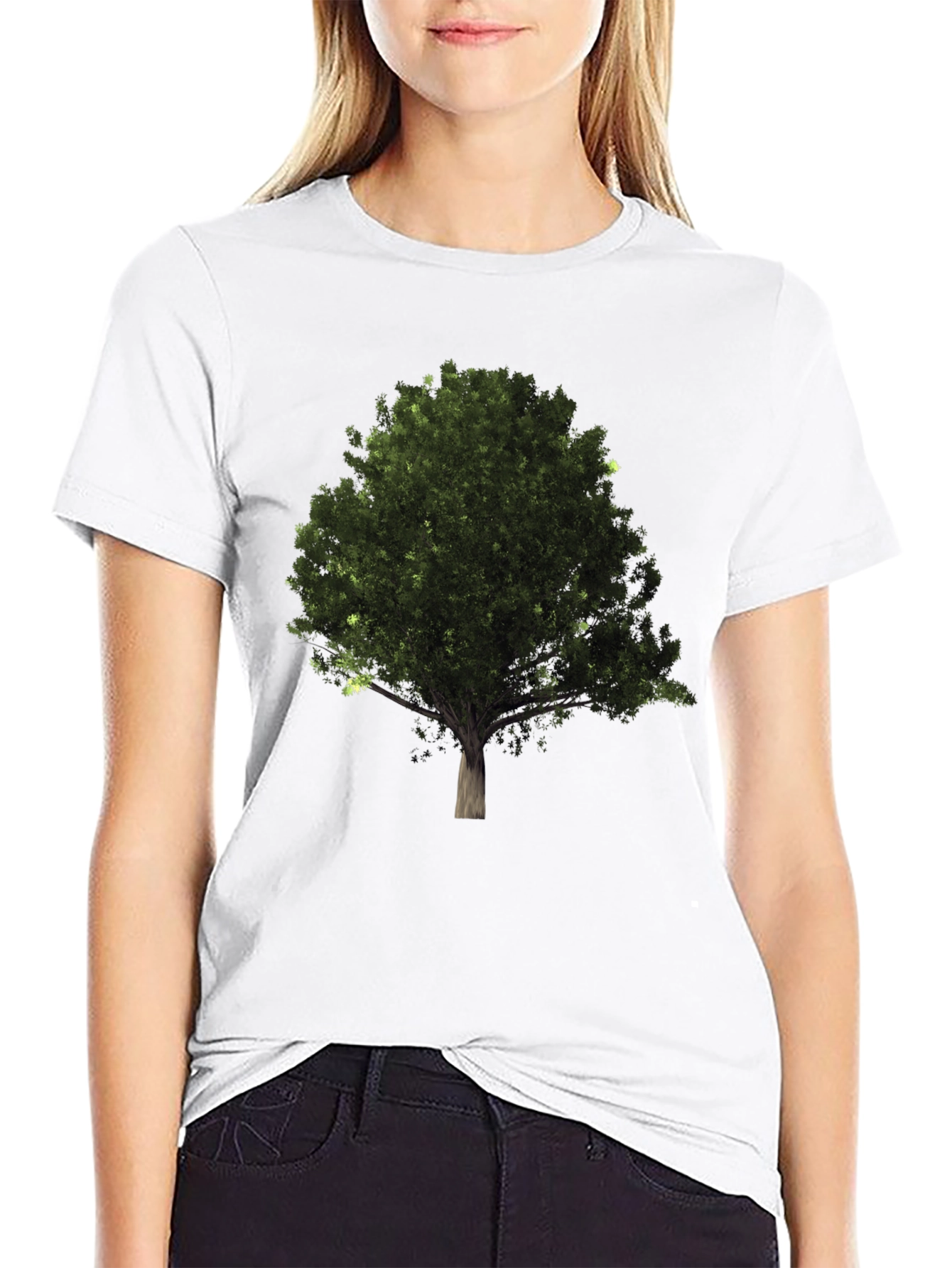 Black Nature Tree Graphic Black T-Shirt view 9