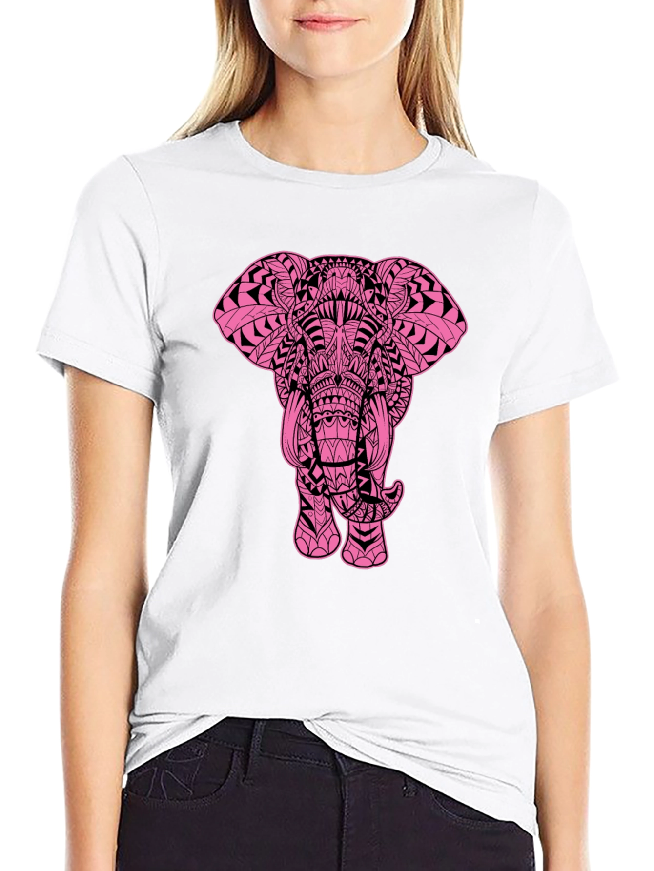 Black Elephant Graphic Black T-Shirt - Stylish Men's Tee view 9