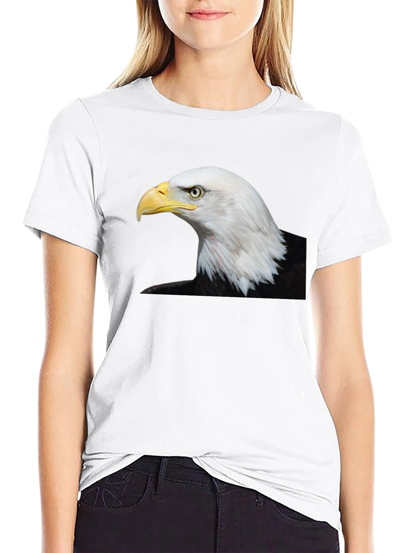 Black Bald Eagle Graphic Black T-Shirt view 9