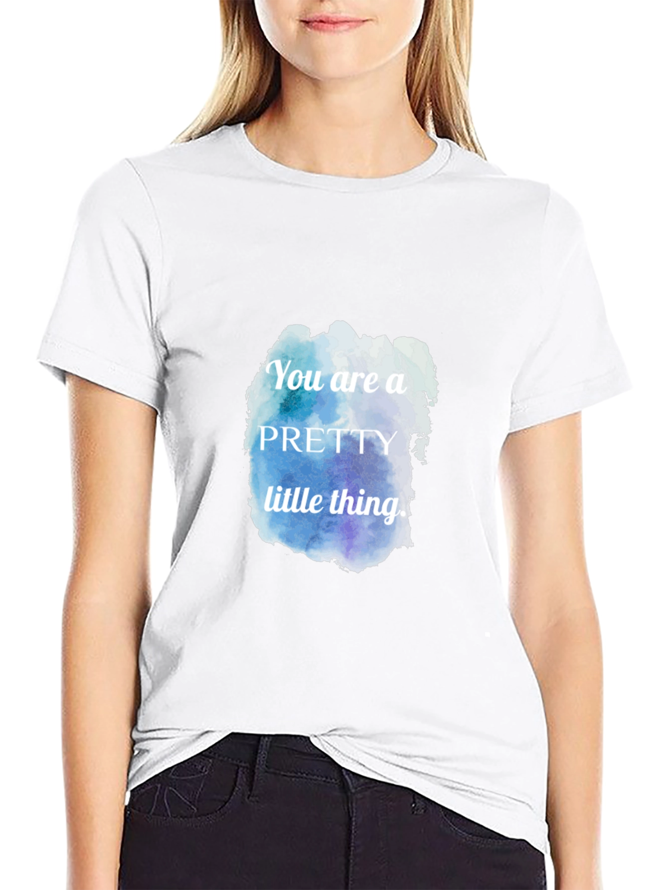 Black Watercolor Quote Tee - You're a Pretty Little Thing view 9