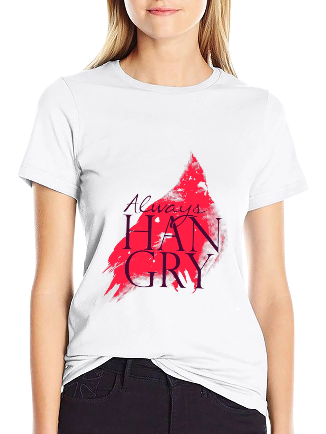 Black Always Hangry Graphic Tee - Black Cotton T-Shirt view 9