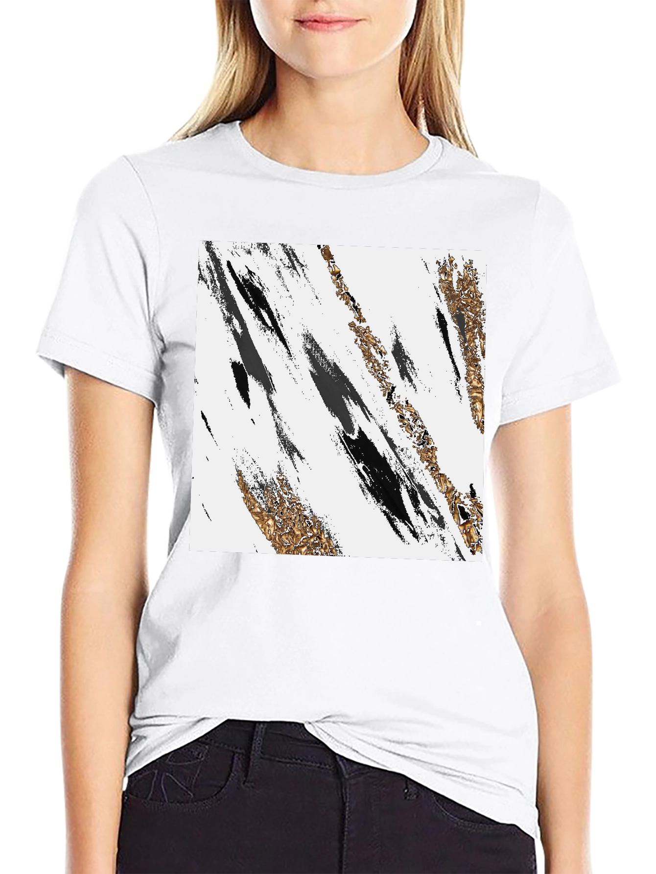 Black Abstract Art Black T-Shirt view 9