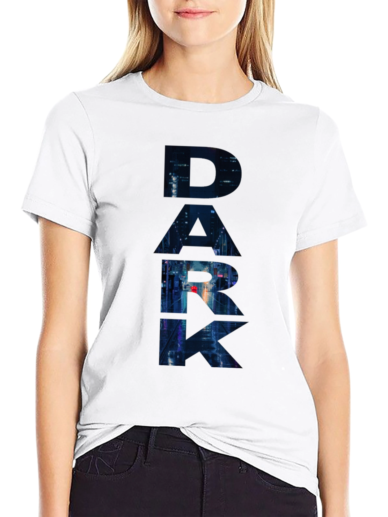 Black Dark Cityscape Graphic Black T-Shirt view 9
