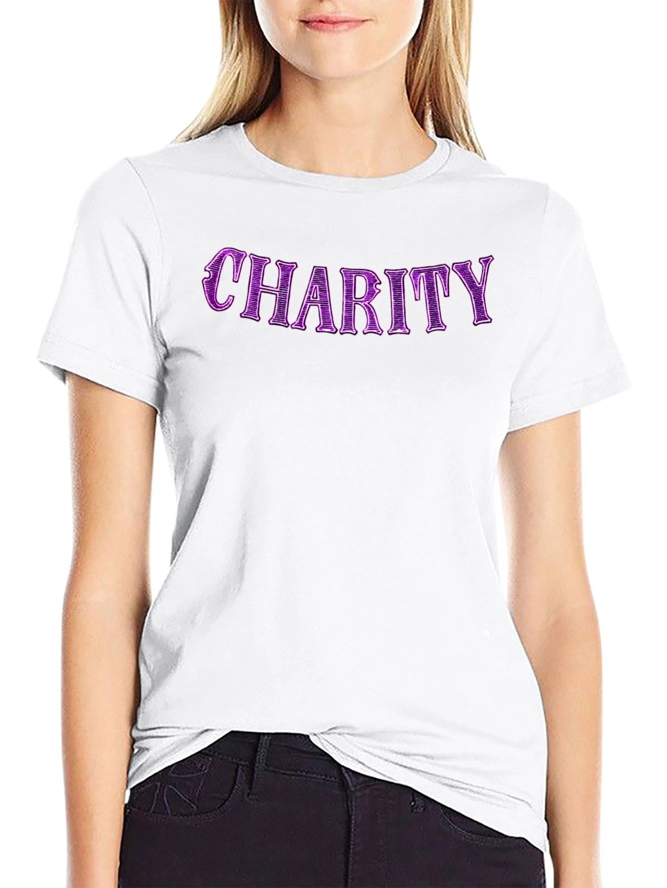 Black Charity Graphic Tee - Black Short Sleeve T-Shirt view 9