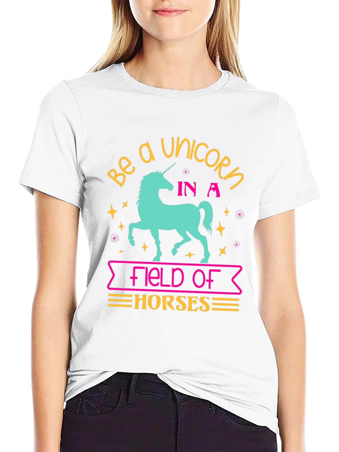 Black Be a Unicorn T-Shirt - Fun Graphic Tee view 9