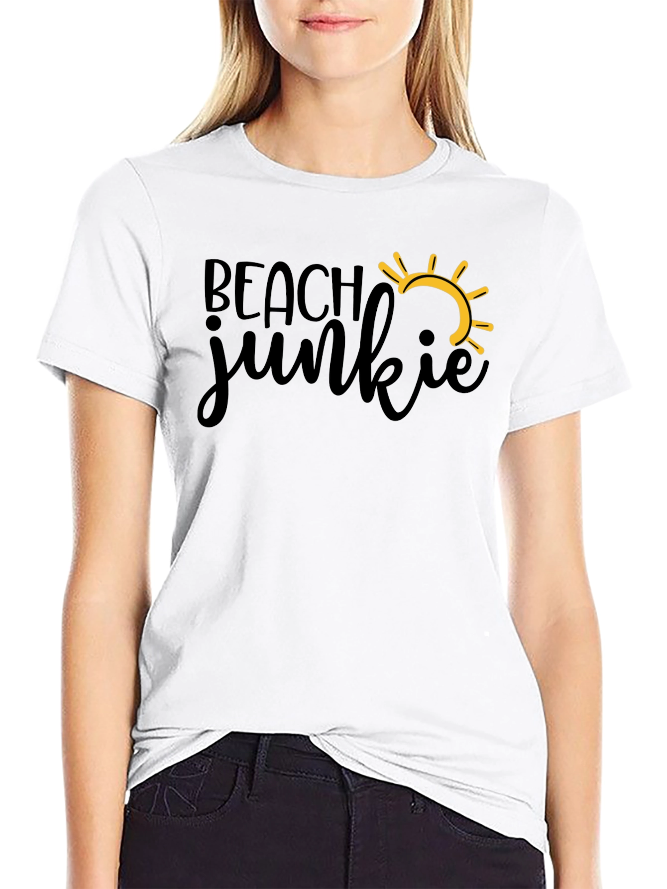 Black Beach Junkie T-Shirt - Summer Fun Tee view 9