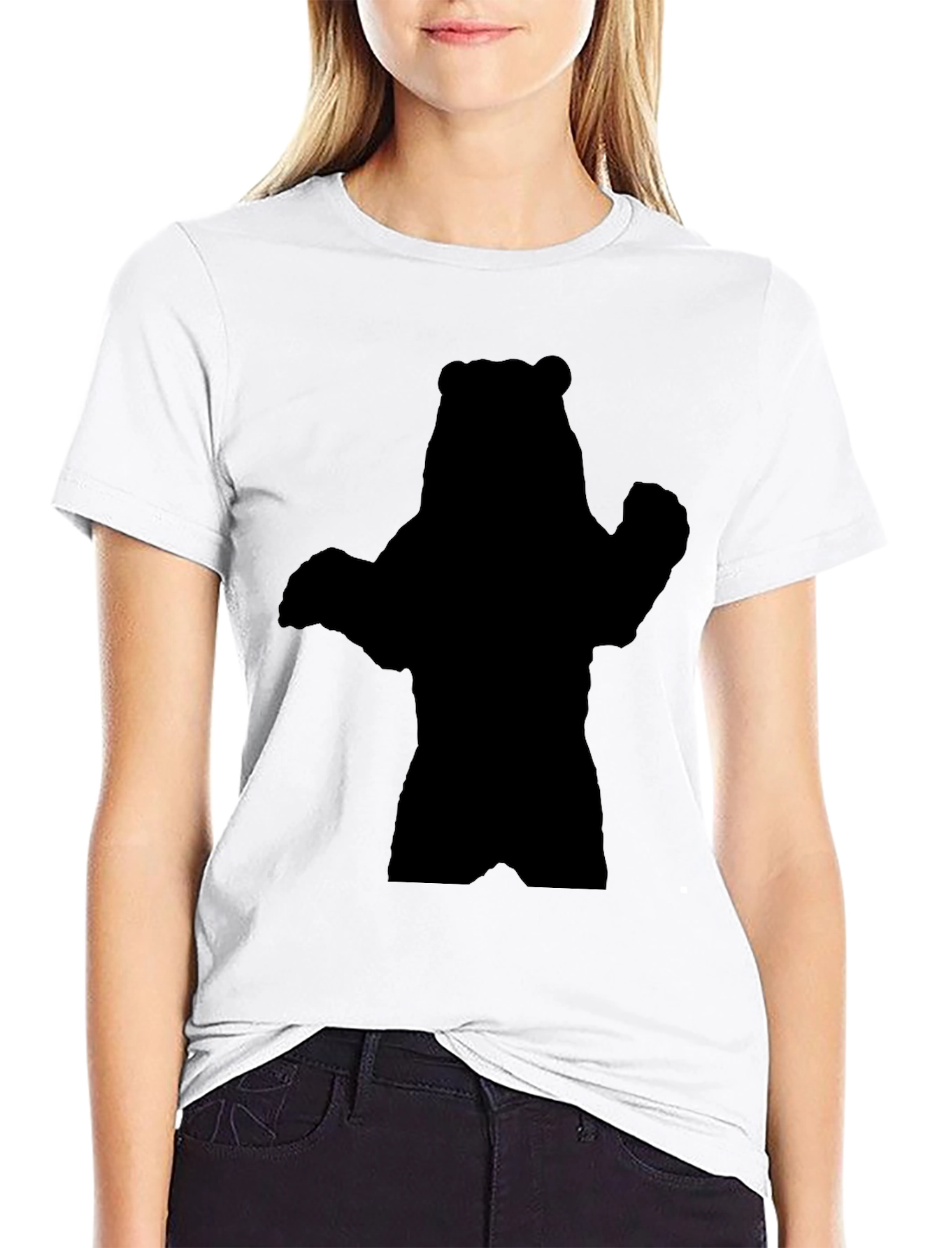 Black Bear Silhouette Graphic Tee - Black view 9