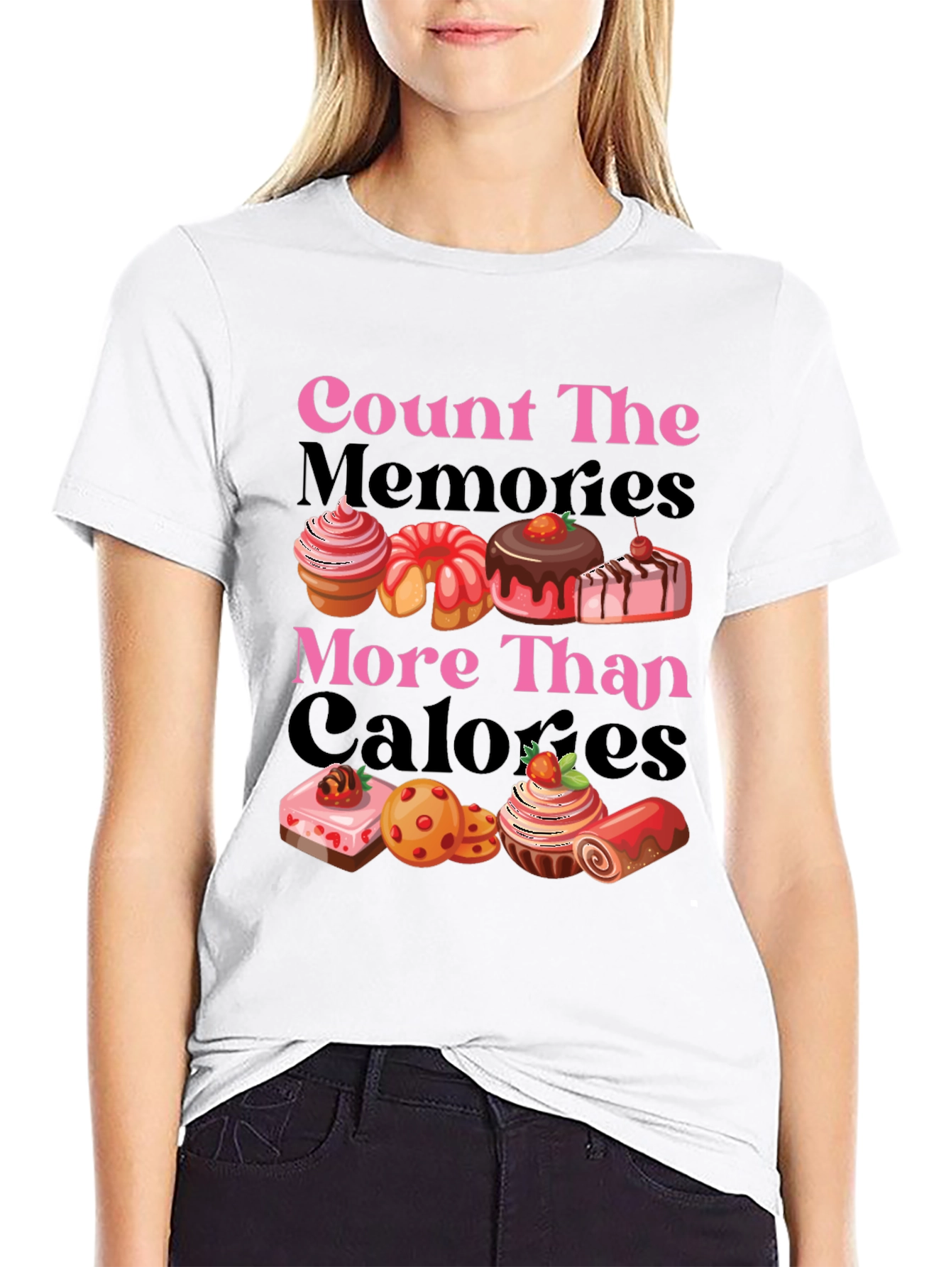 Black Count Memories Not Calories Graphic Tee view 9