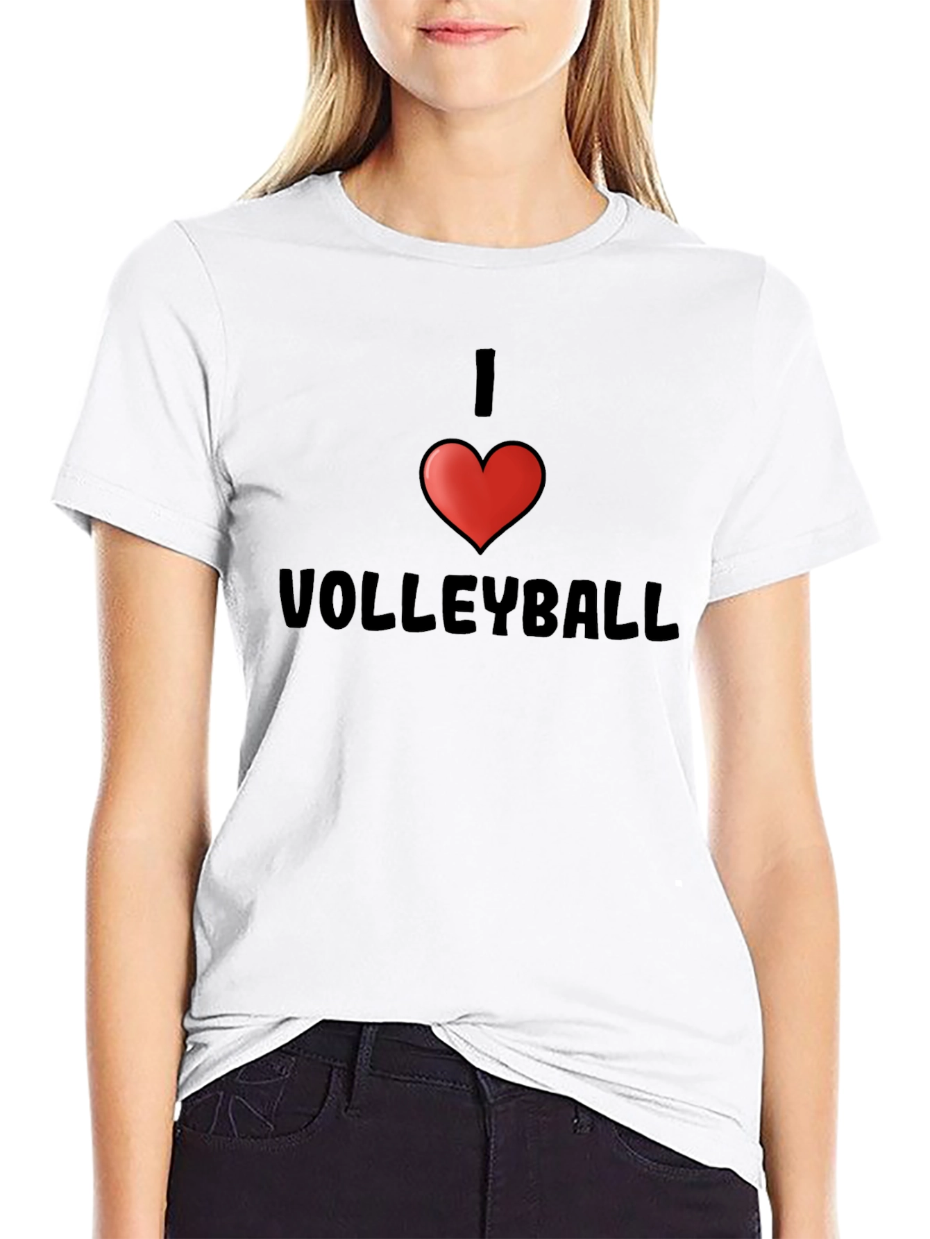 Black I Heart Volleyball T-Shirt - Black Short Sleeve view 9