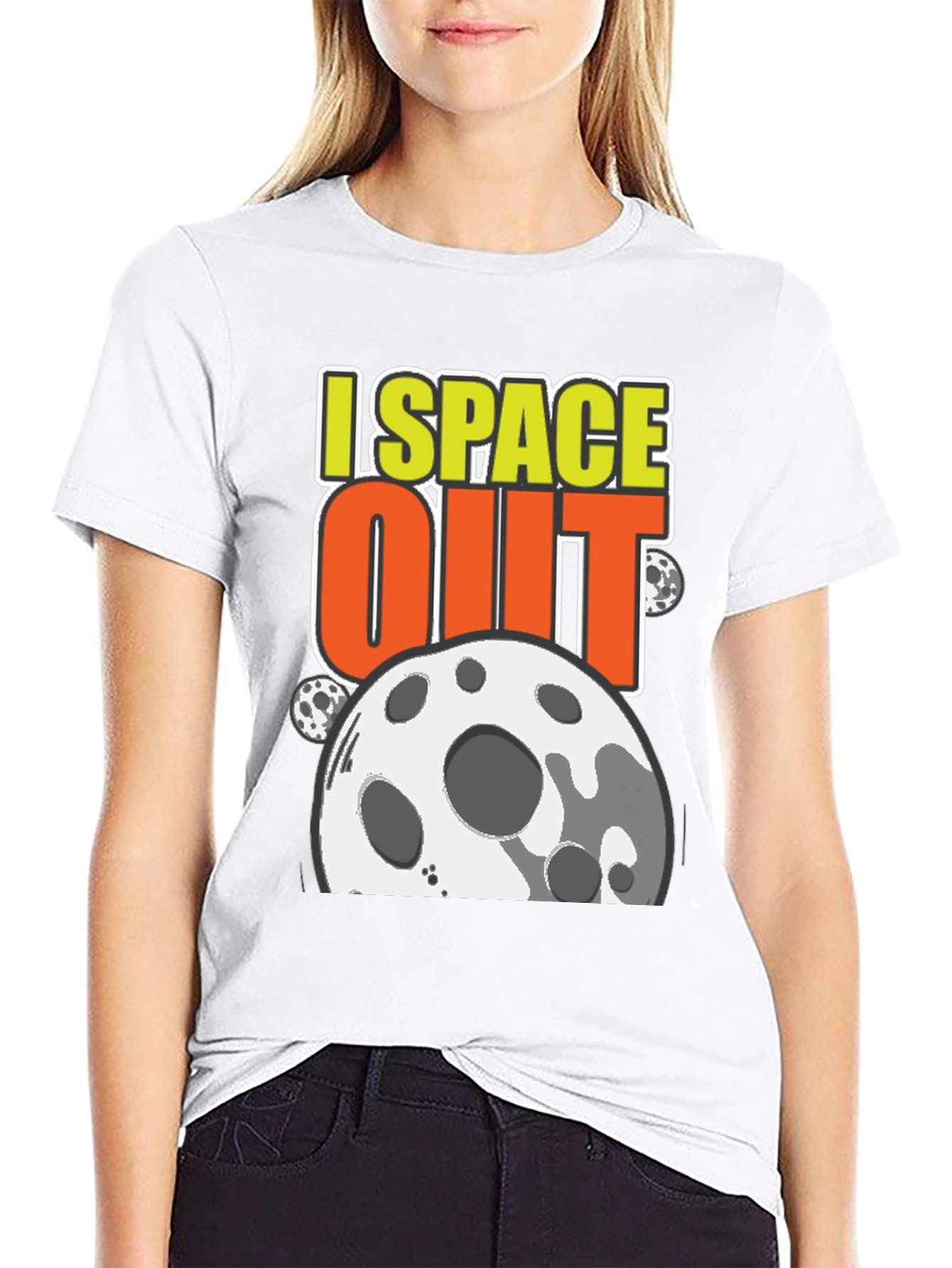 Black I Space Out T-Shirt - Black Cotton Blend view 9