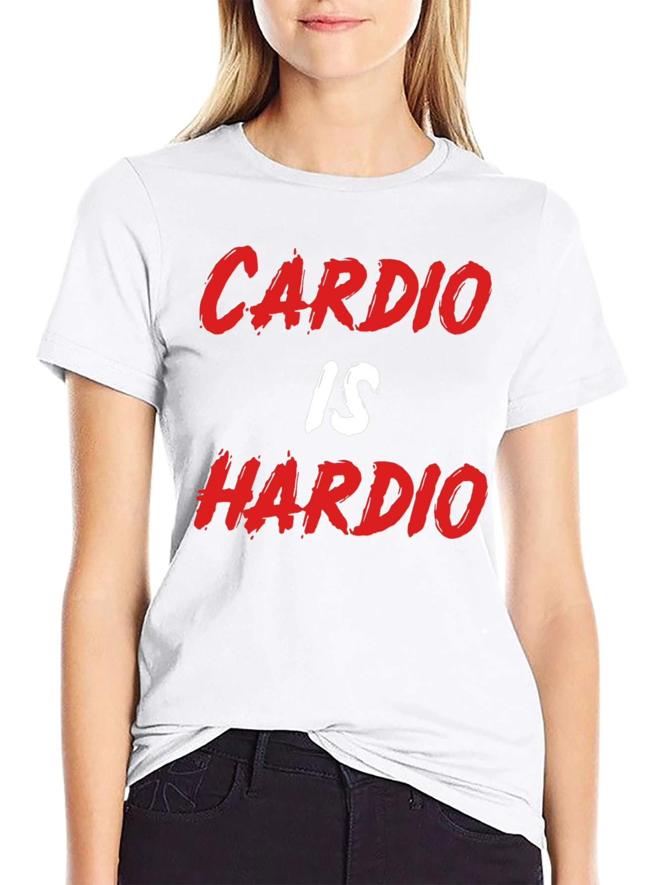 Black Cardio Is Hardio Funny Gym Workout Black T-Shirt view 9
