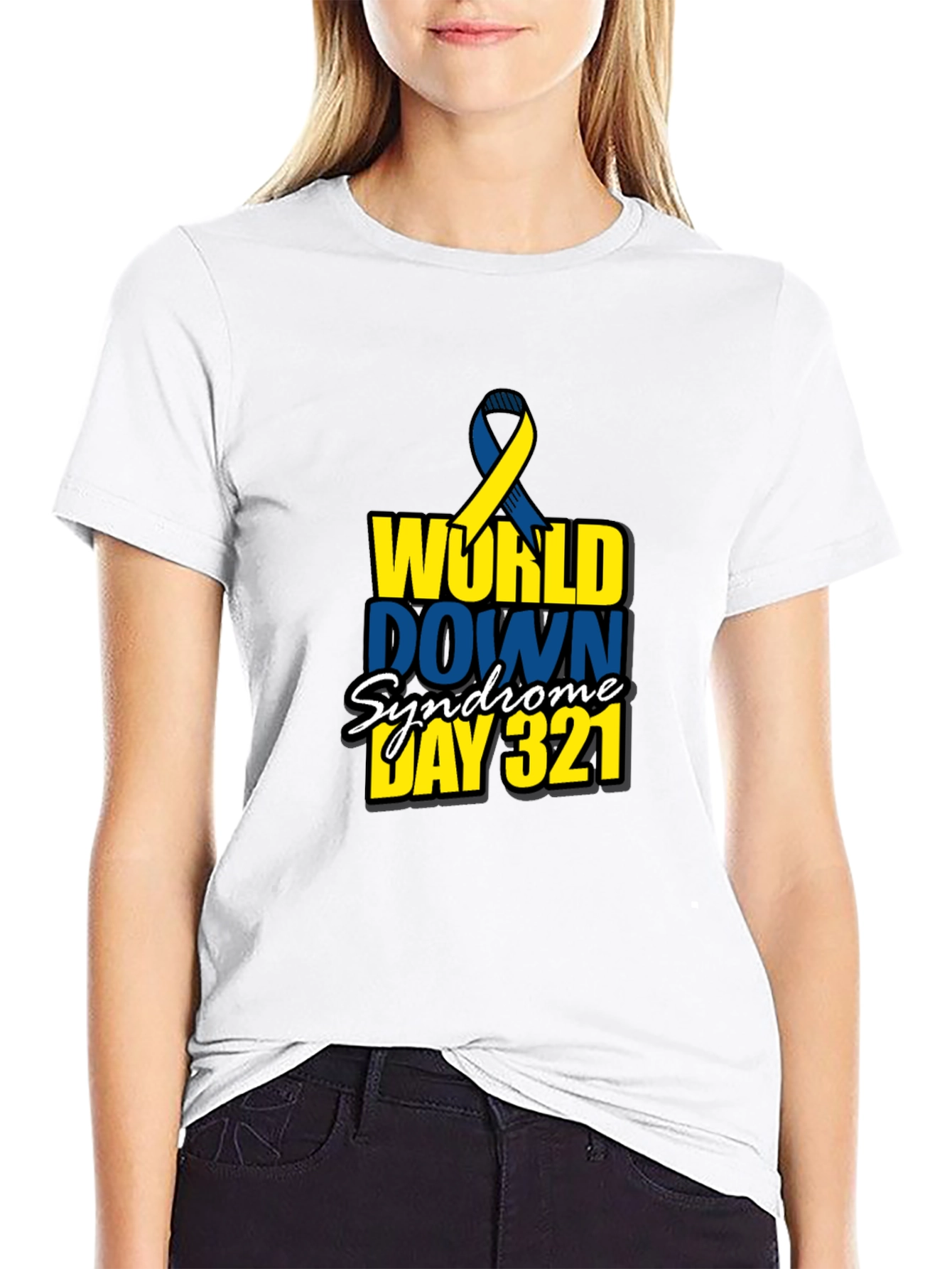 Black World Down Syndrome Awareness Day 321 Black T-Shirt view 9